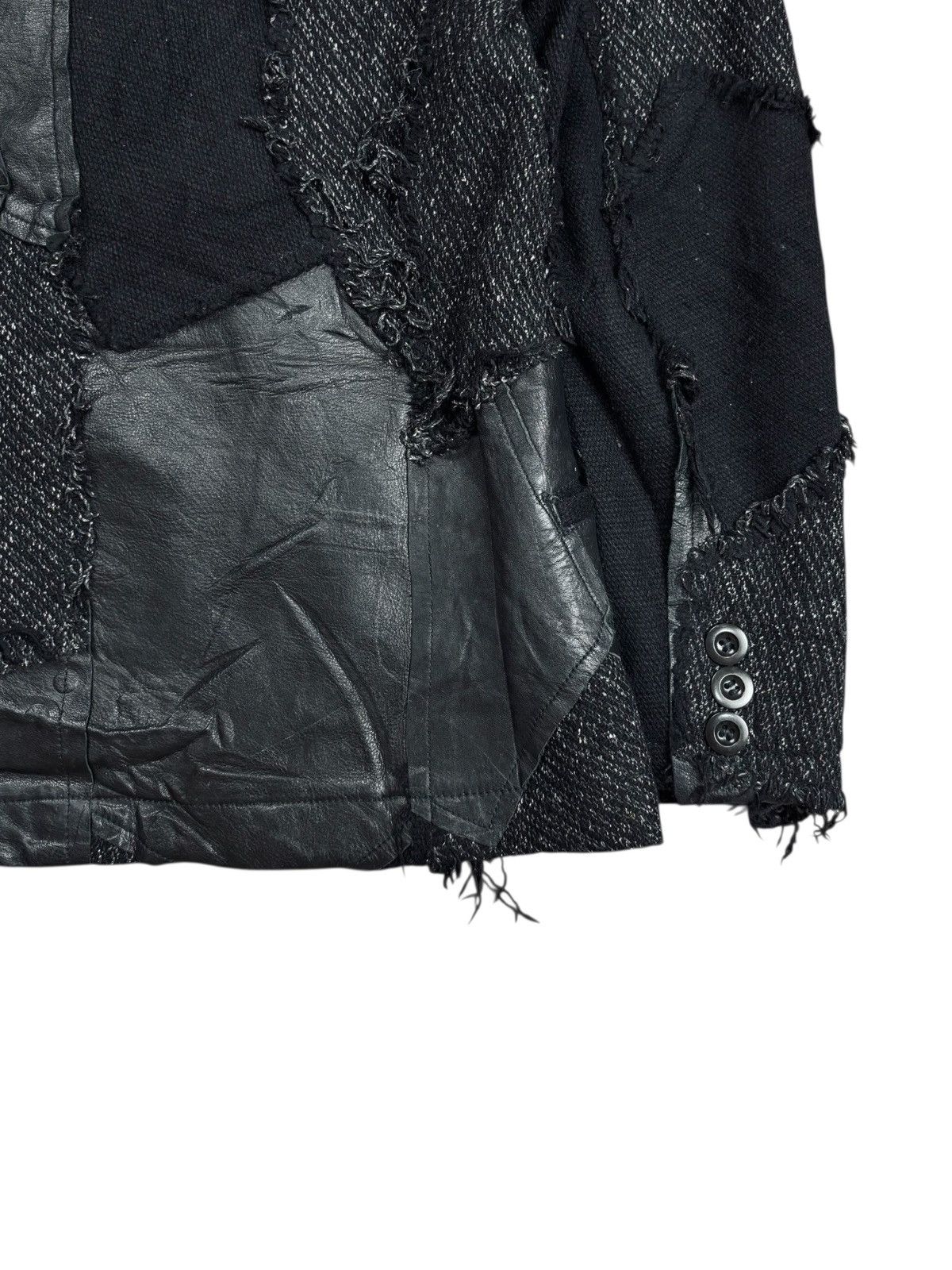 Yohji Yamamoto Archive Y'S - Patchwork Wool Leather Jacket Size US M / EU 48-50 / 2 - 6 Thumbnail