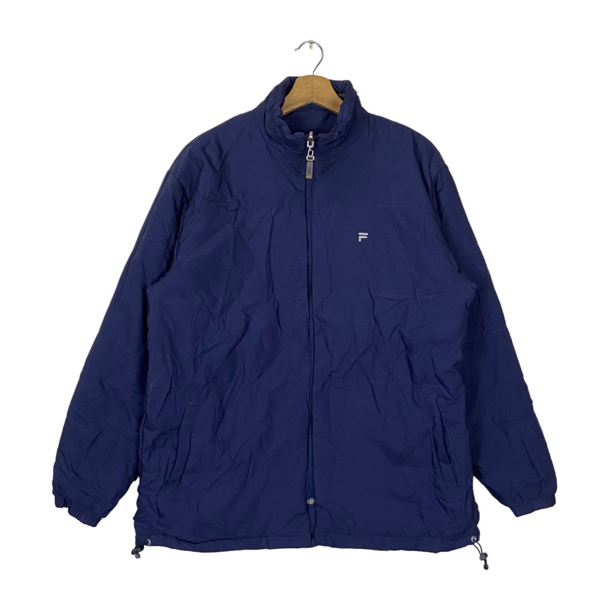 image of Vintage Fila Full Zipper Mini Embroidered Logo Reversible in Navy, Men's (Size Medium)