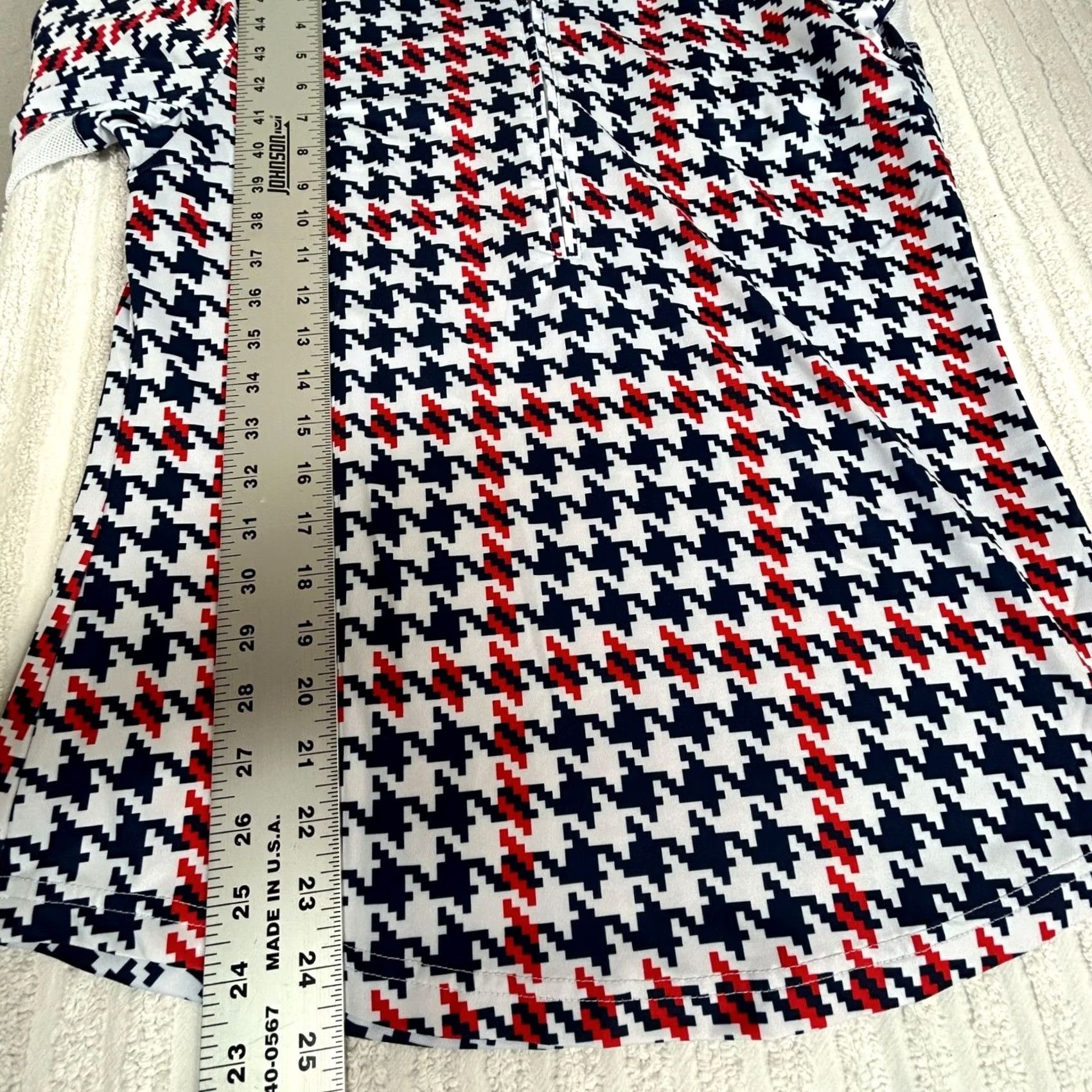 Vintage Sansoleil Womens Shirt Medium Houndstooth 1/4 Zip Long Sleeve Stretch UPF 50 Activewear Golf Size M / US 6-8 / IT 42-44 - 7 Thumbnail