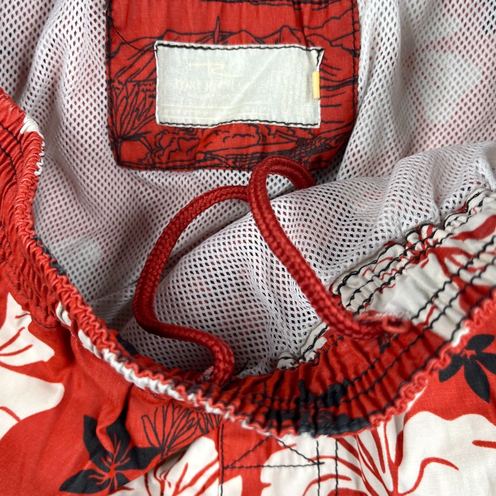 Tori Richard Tori Richard Swim Trunks Mens Medium Red Floral Lined Polyester Bathing Bottom Surfing Beach Size 40R - 5 Thumbnail