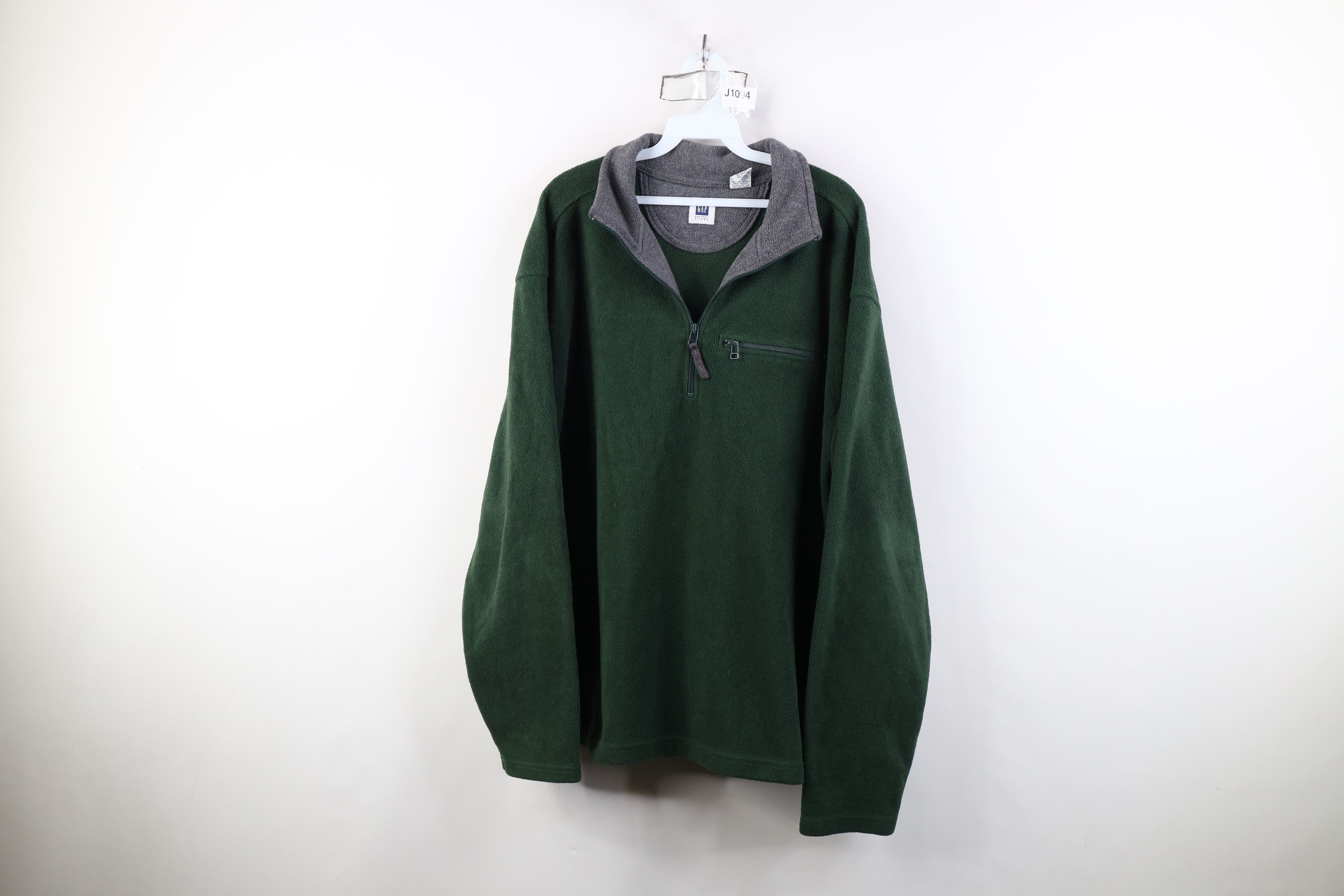 Gap Vintage 90s Y2K Gap Half Zip Fleece Pullover Sweater Green Size US XL / EU 56 / 4 - 1 Thumbnail