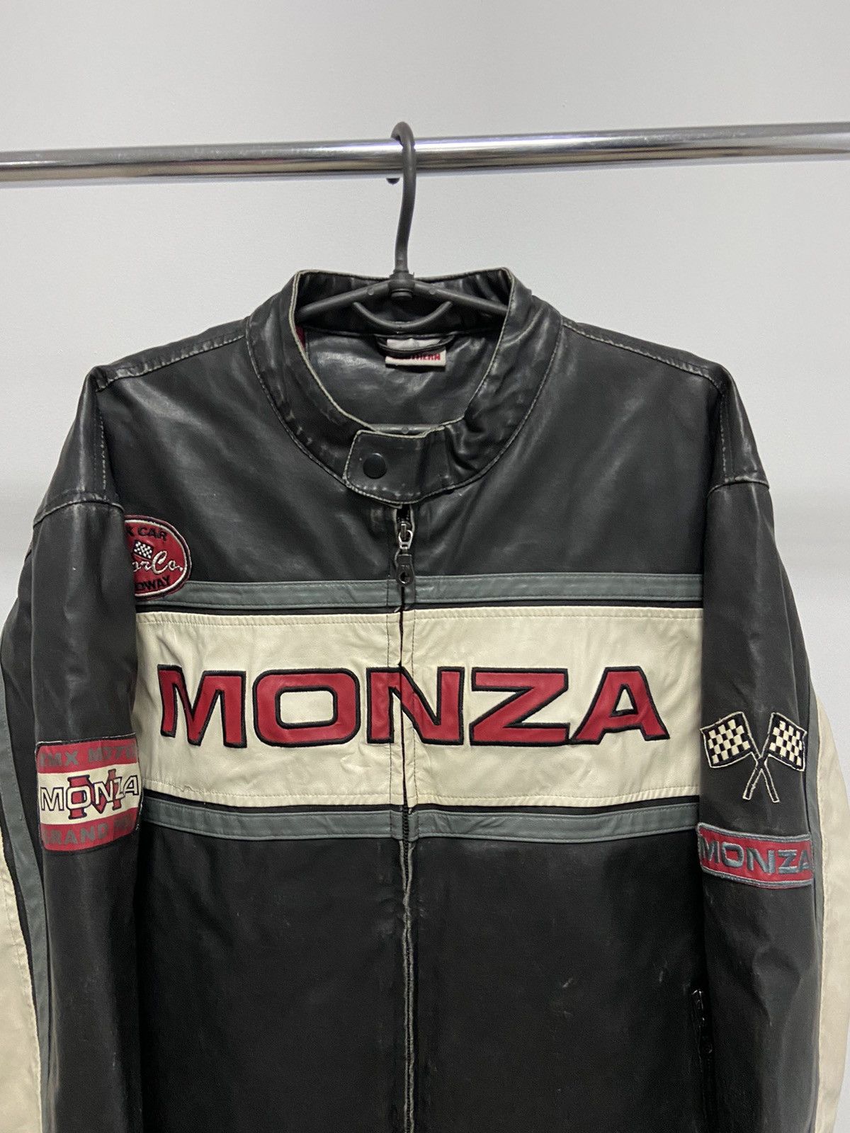 Vintage Monza Racing Leather Jacket Vintage Big Logo Moto Size US XL / EU 56 / 4 - 3 Thumbnail