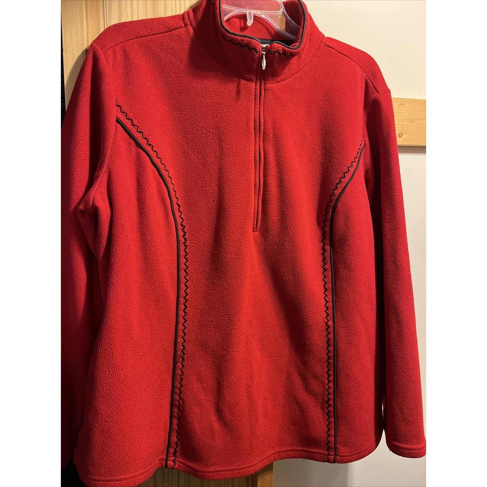 Coldwater Creek Coldwater Creek Womens 1X Red LS Zip Polyester Fleece Jacket Size XXL / US 16-18 / IT 52-54 - 2 Thumbnail