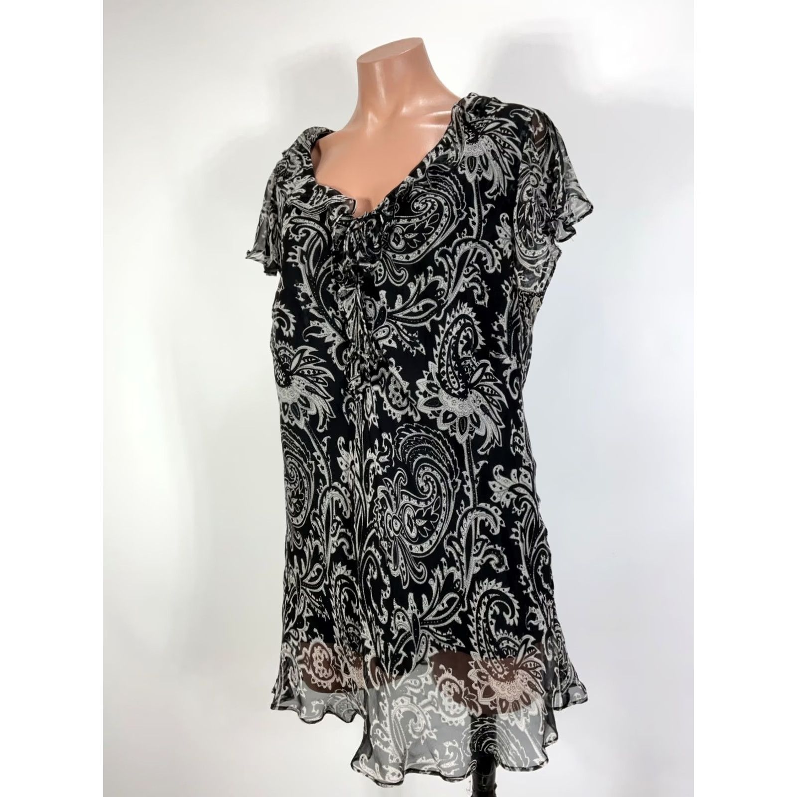 Vintage VINTAGE VISION APPAREL Blouse Womens 2X VTG Silk Floral Paisley Lace Sleeveless PLUS Size XXL / US 16-18 / IT 52-54 - 6 Thumbnail