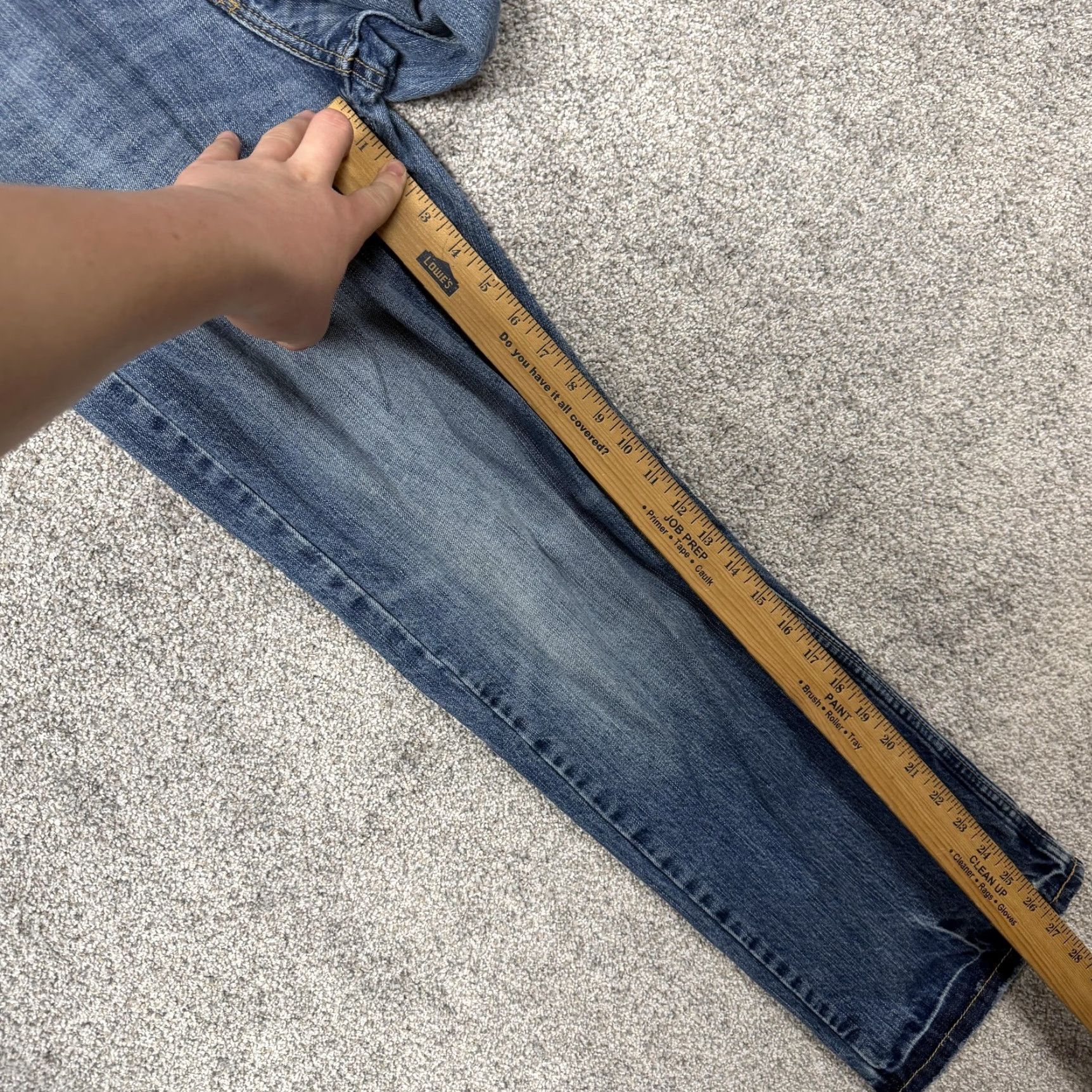 Vintage VINTAGE American Eagle Jeans Mens 29x27 Straight Blue Denim Distressed 5-Pocket Zipper Fly Button Closure Mens Size US 29 - 6 Thumbnail