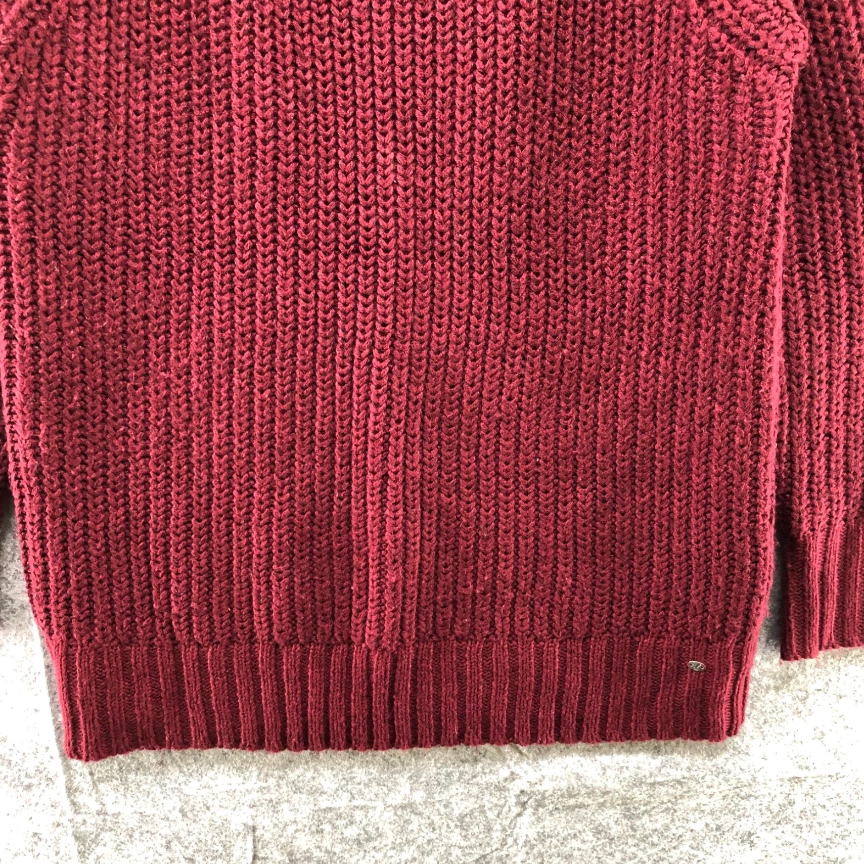 American Eagle Outfitters American Eagle Womens M Crewneck Wine Red Jegging Sweater Chunky Knit Size M / US 6-8 / IT 42-44 - 4 Thumbnail