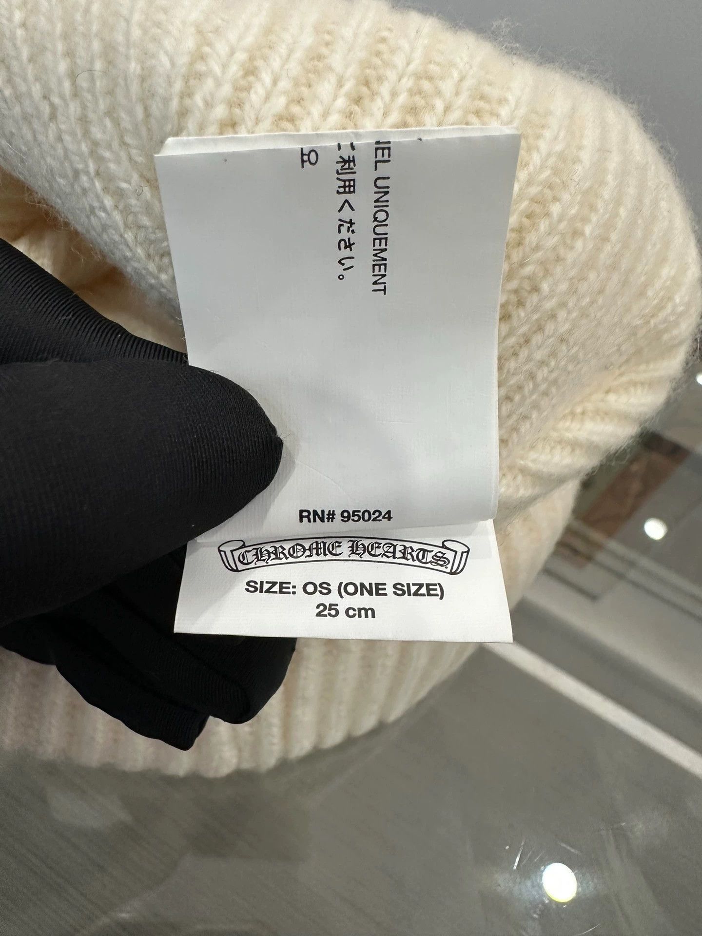 Chrome Hearts Chrome Hearts Trim Leather White Wool Beanie - Brand Size ONE SIZE - 5 Thumbnail