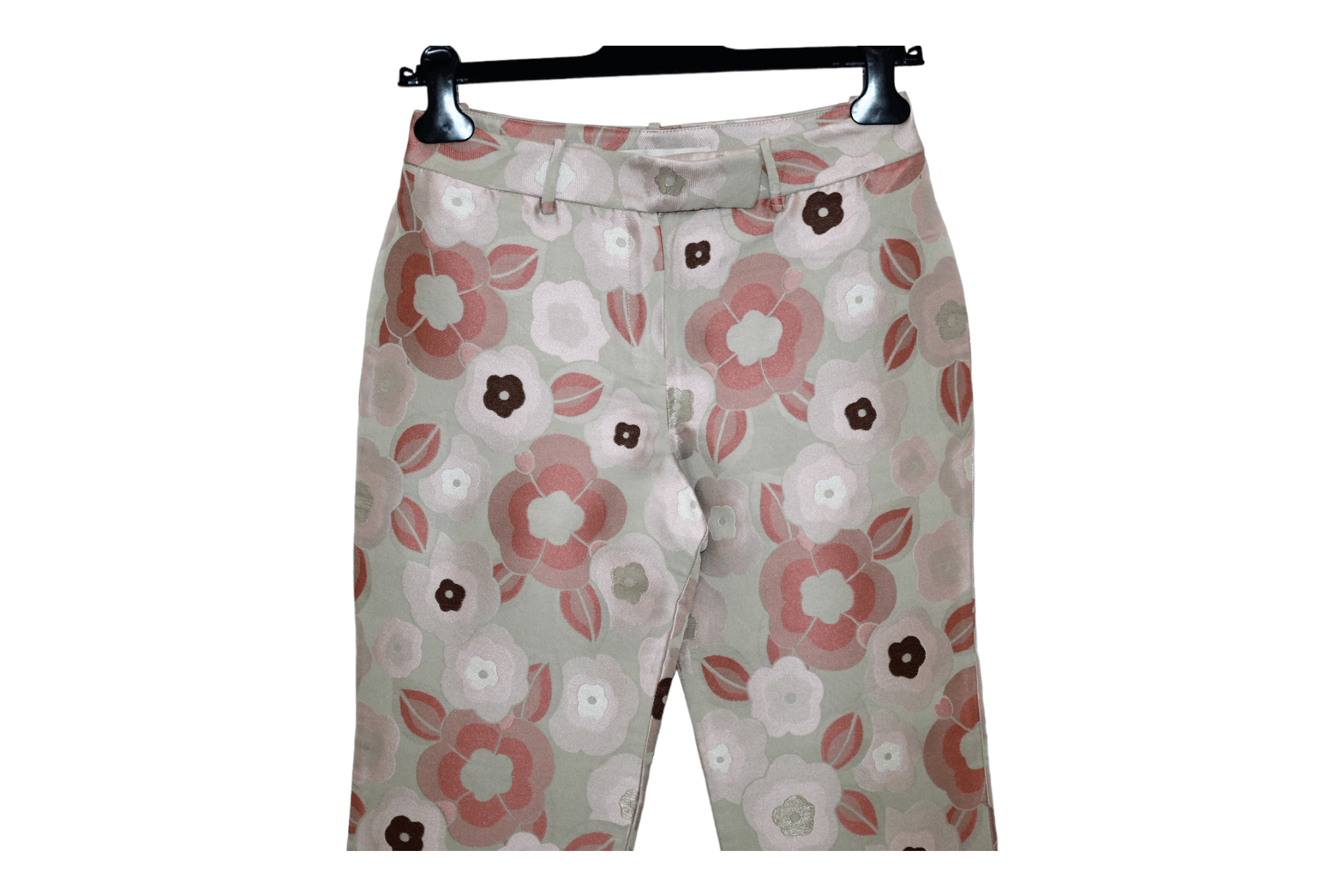 Martine Sitbon Sophie Sitbon Paris Floral Patterns Satin Fabric Luxury Pant Size 27" / US 4 / IT 40 - 5 Thumbnail