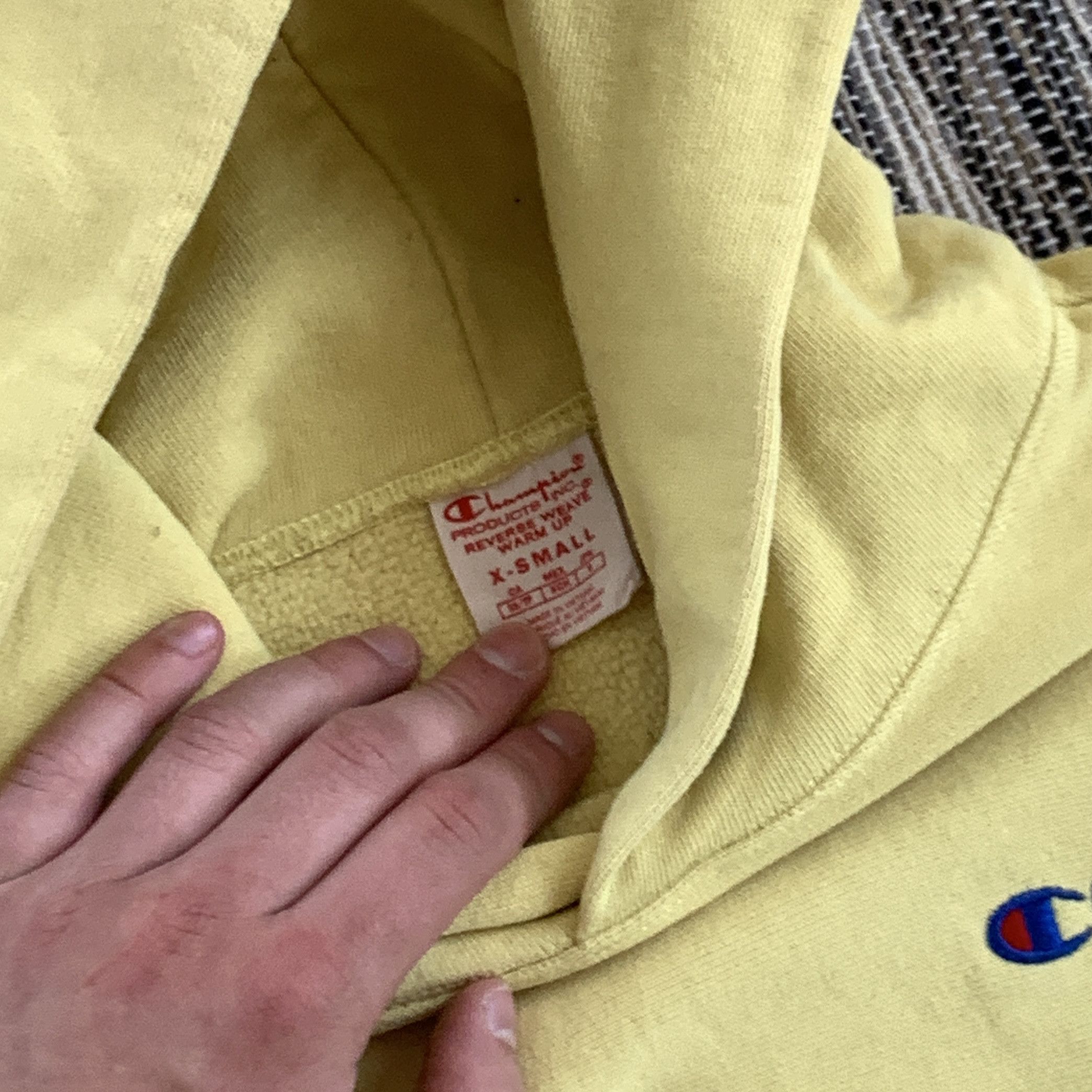 Champion Vintage Champion 90s Yellow Heavyweight Hoodie Sweatshirt Size XS / US 0-2 / IT 36-38 - 6 Thumbnail