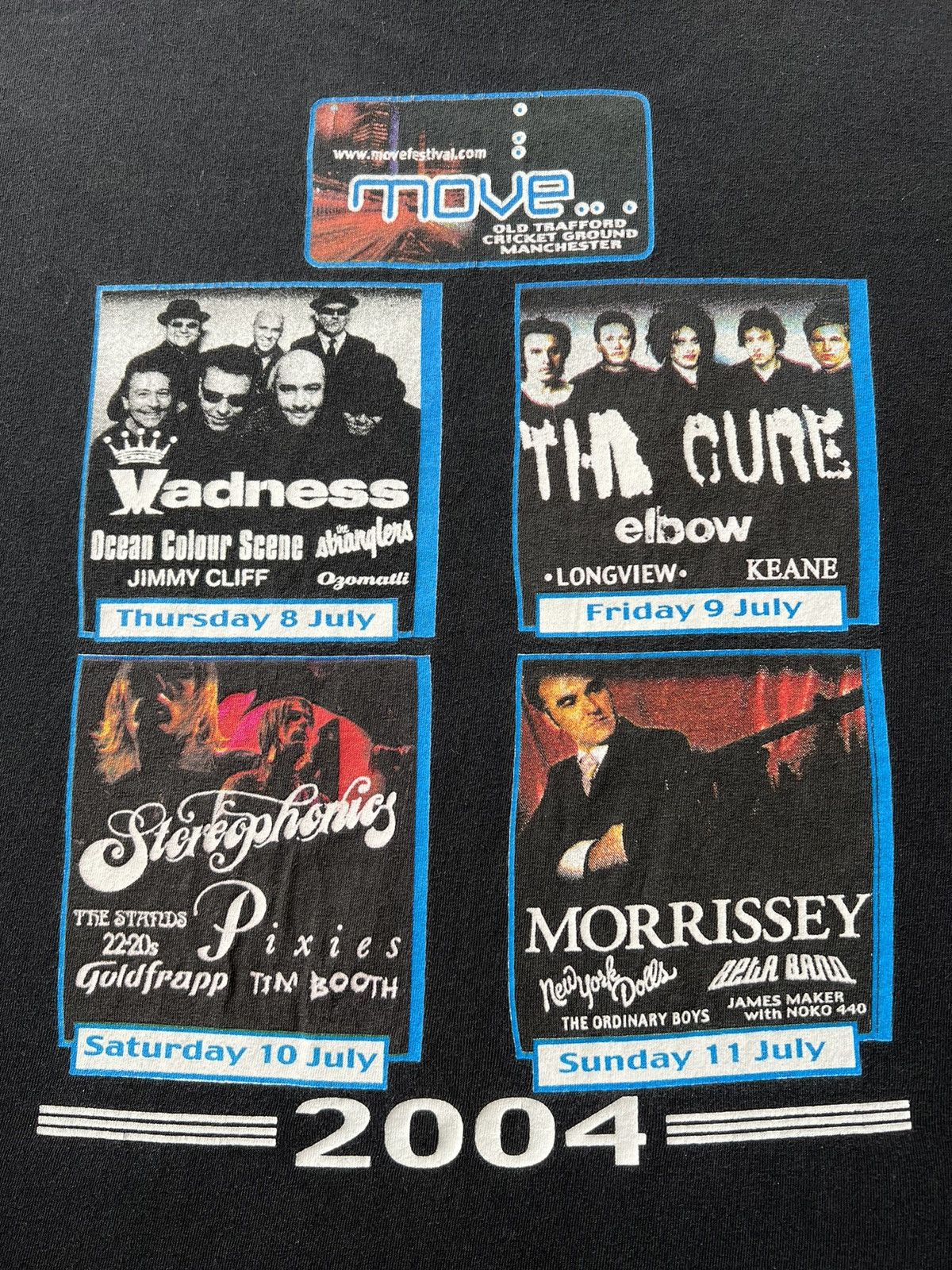 Band Tees Vintage 2004 Move Festival Madness The Cure Pixies Morrissey Size US XL / EU 56 / 4 - 11 Thumbnail