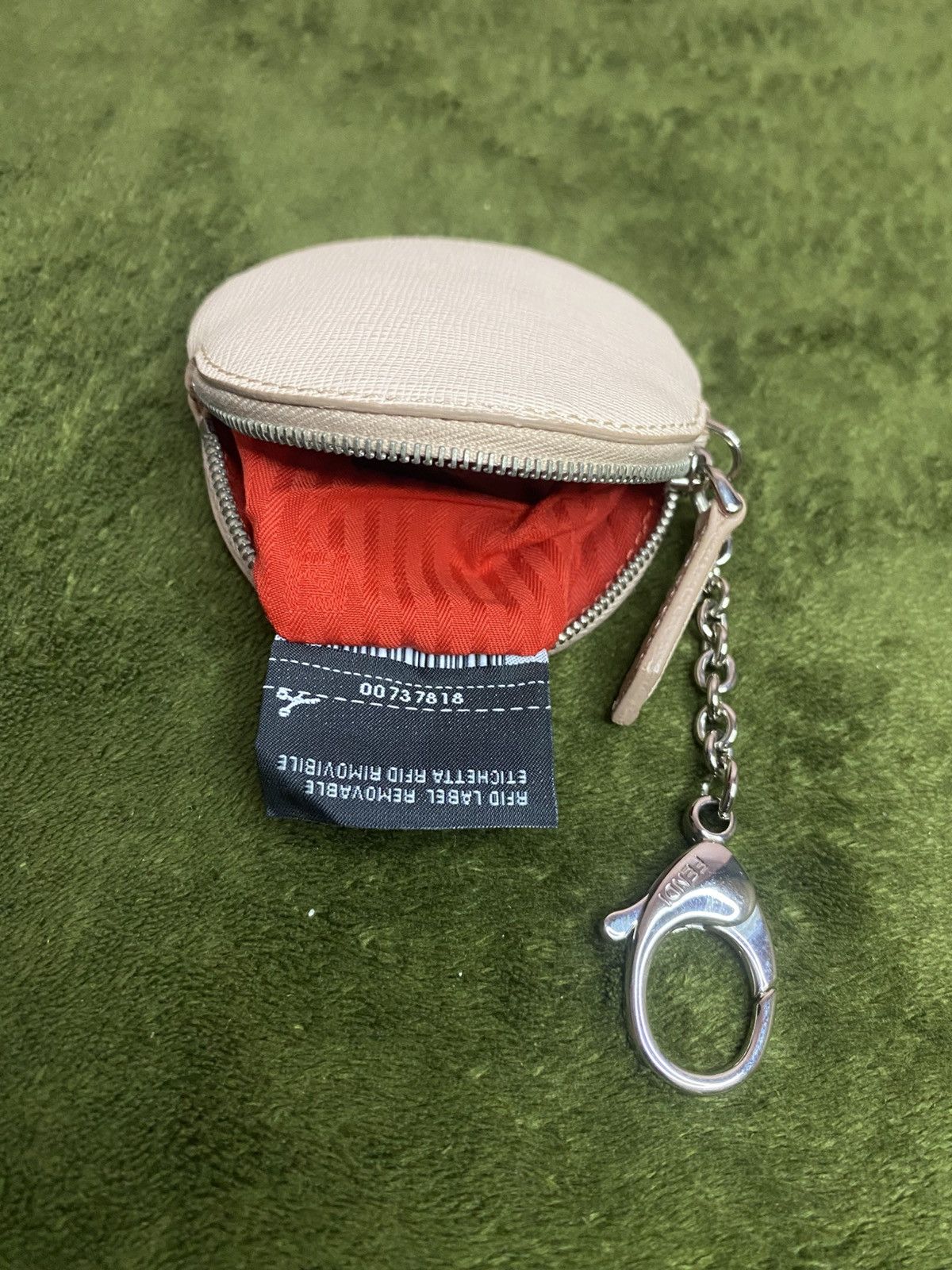 Designer × Fendi FENDI Monster Eye Round Coin Purse Keychain Leather Pink Size ONE SIZE - 11 Thumbnail