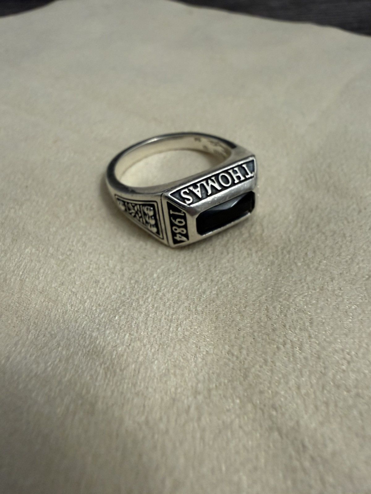 Thomas Sabo Thomas Sabo Sterling Silver Signet Ring–Black Onyx – Size 54 Size ONE SIZE - 7 Thumbnail
