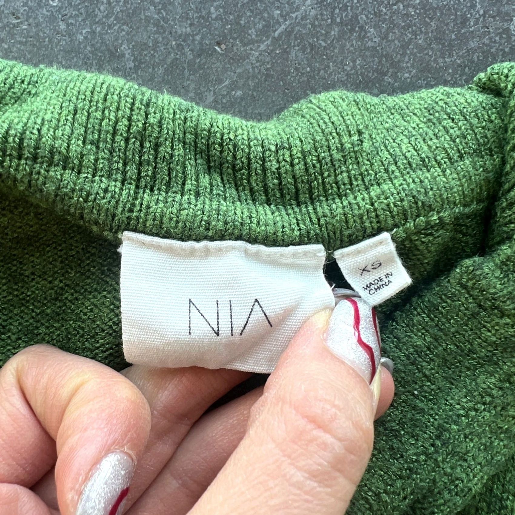 Onia VINTAGE NIA Long Sleeve Collared Knit Pullover Sweater Green Womens XS Size XS / US 0-2 / IT 36-38 - 3 Thumbnail