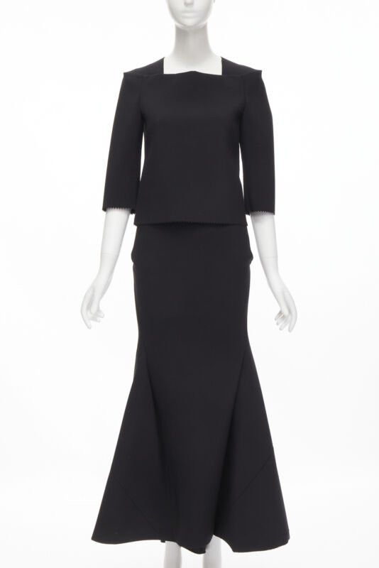 Junya Watanabe vintage JUNYA WATANABE 1999 black scuba origami square neck mermaid skirt S Size S / US 4 / IT 40 - 1 Thumbnail