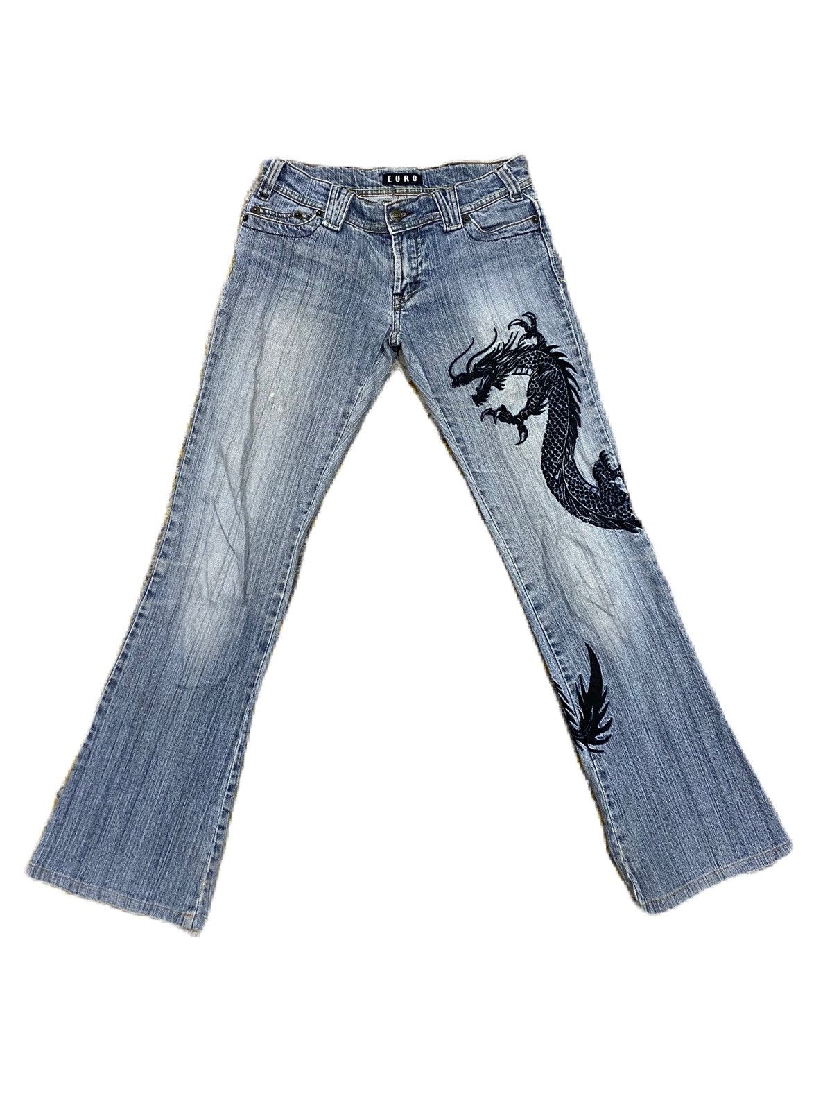 If Six Was Nine × Japanese Brand × Junya Watanabe JAPAN BRAND FLARE TYPE DENIM DRAGON EMBROIDERED EURO Size US 30 / EU 46 - 1 Thumbnail
