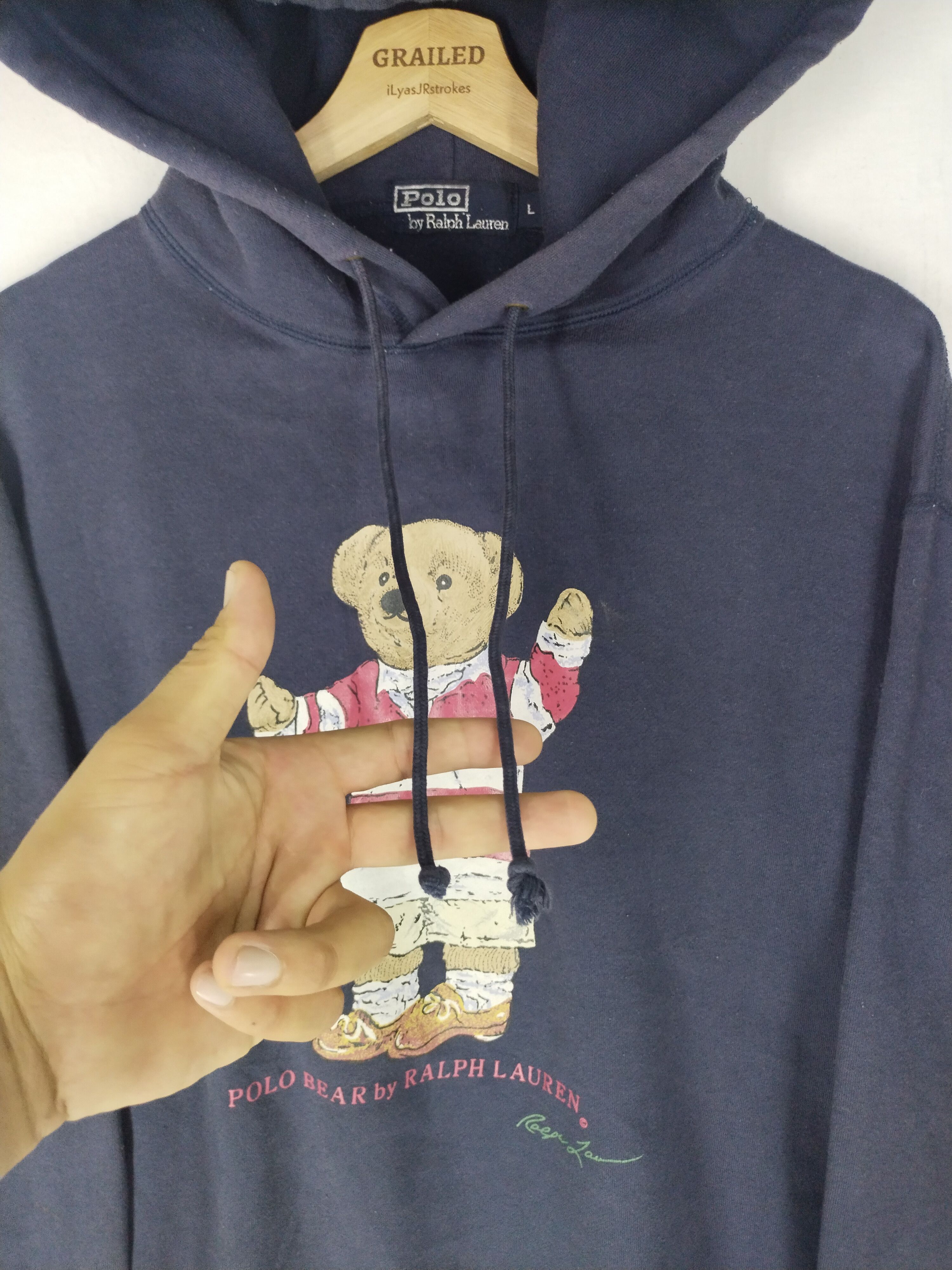 Polo Ralph Lauren × Ralph Lauren × Vintage 90's Bear Ralph Lauren by Polo Ralph Lauren Hoodie Size US L / EU 52-54 / 3 - 7 Thumbnail