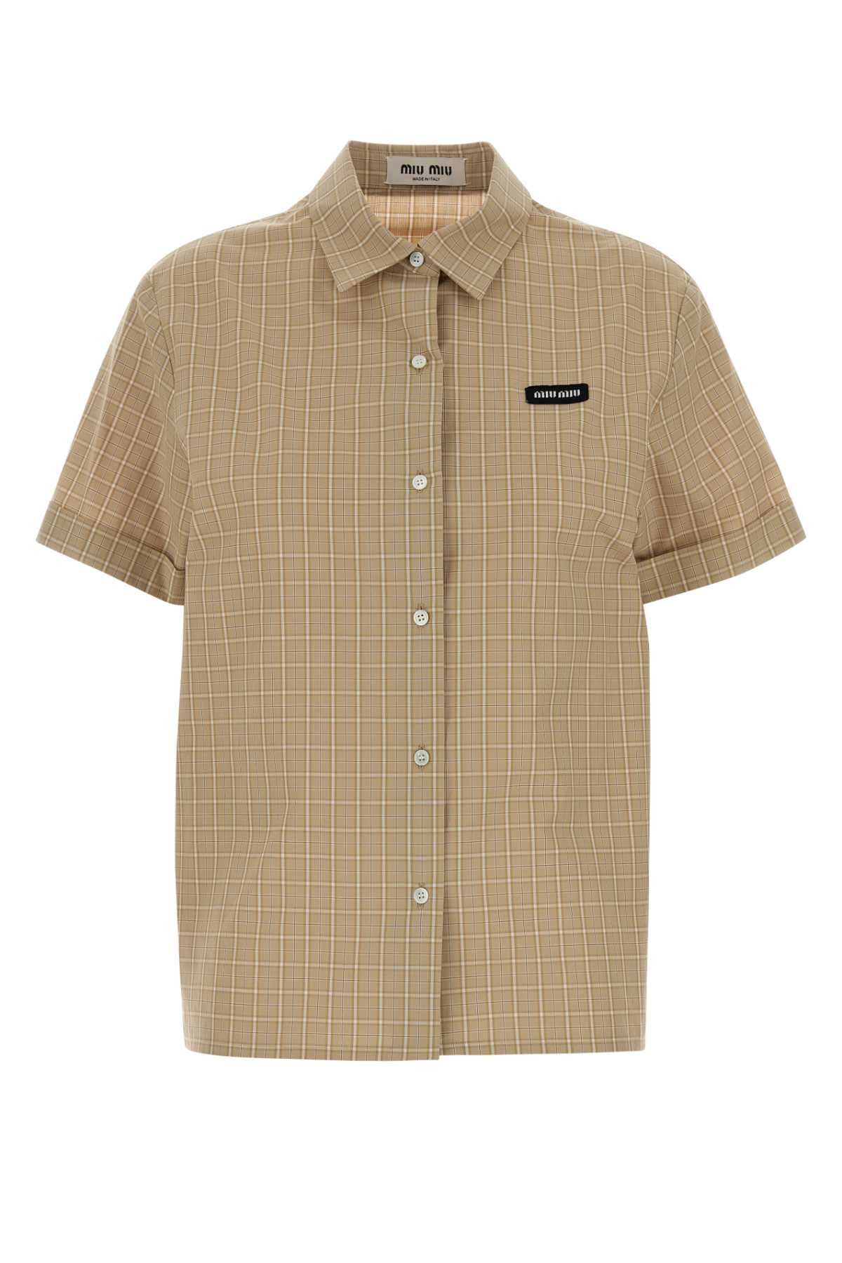Miu Miu Embroidered Poplin Shirt Size XS / US 0-2 / IT 36-38 - 1 Thumbnail
