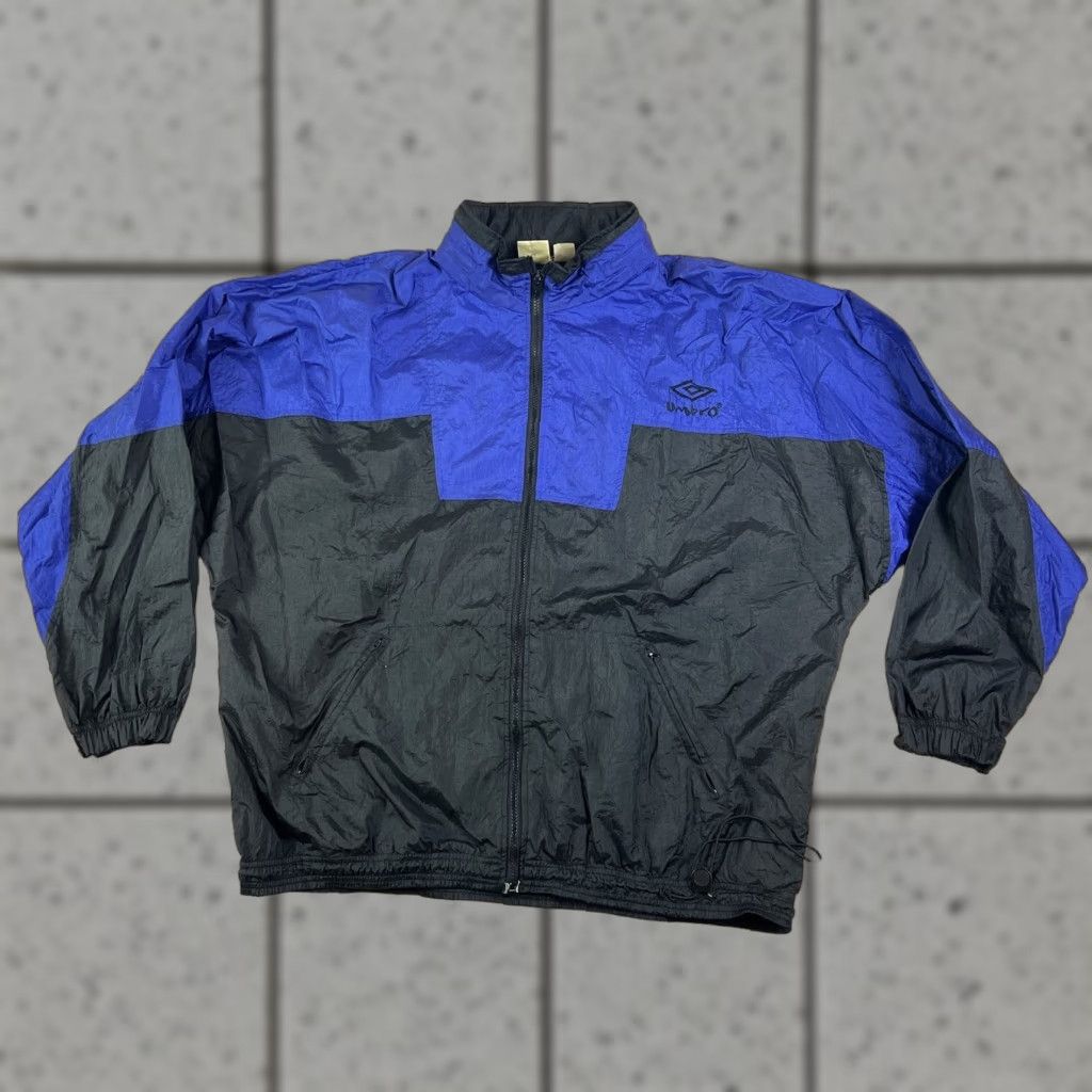 Umbro VINTAGE Umbro Windbreaker Jacket Soccer 90s Black Blue XL Mens Size US XL / EU 56 / 4 - 1 Thumbnail
