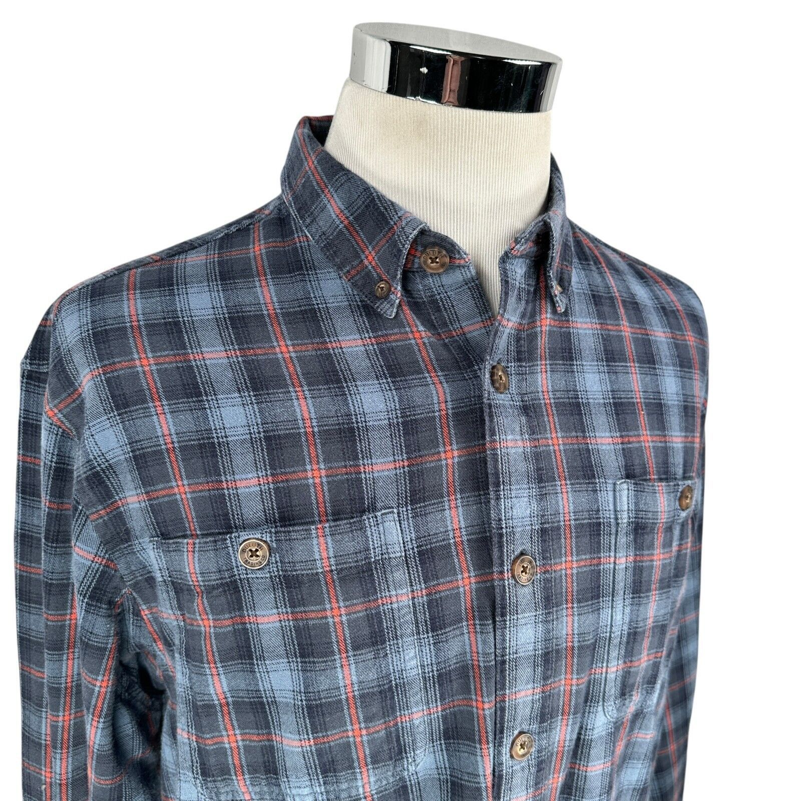 Duluth Pack Duluth Trading Thick Flannel Shirt Men's Large Heavy Blue Size US L / EU 52-54 / 3 - 2 Thumbnail