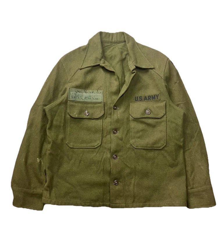 Vintage Vintage 1950s Korean War Era US Army OG-108 Wool Field Shirt Size US L / EU 52-54 / 3 - 1 Thumbnail