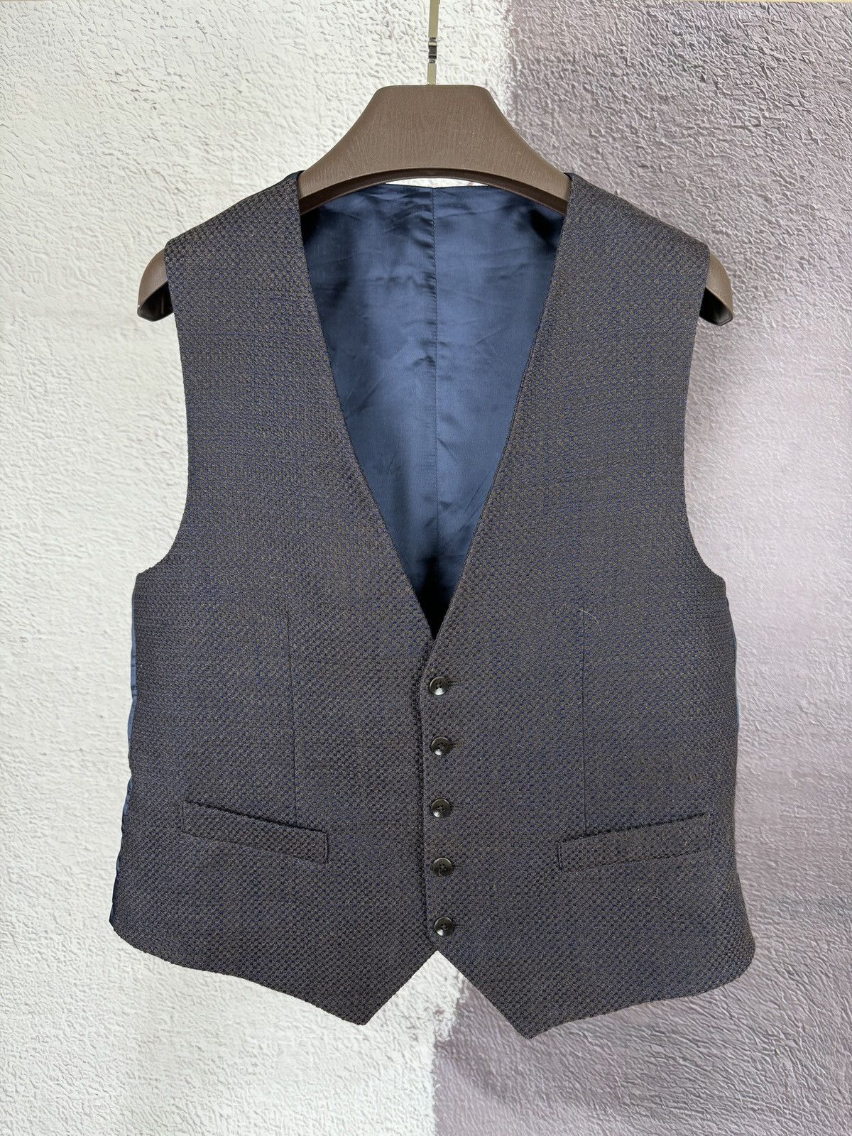 Paoloni Paoloni wool pattern classic vest waistcoat Size 44R - 2 Thumbnail