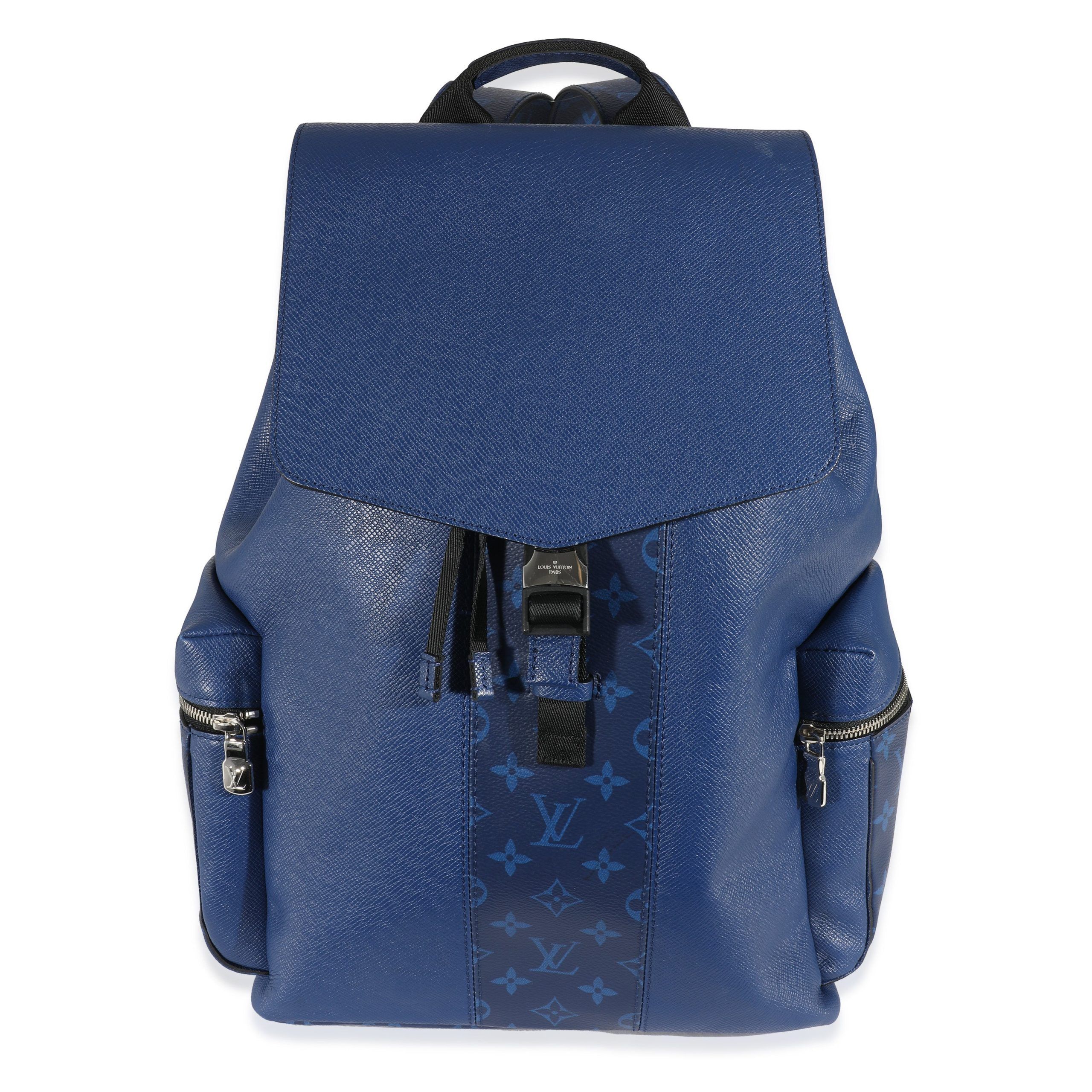 image of Louis Vuitton Cobalt Monogram Canvas Taigarama Outdoor Backpack in Blue, Women's