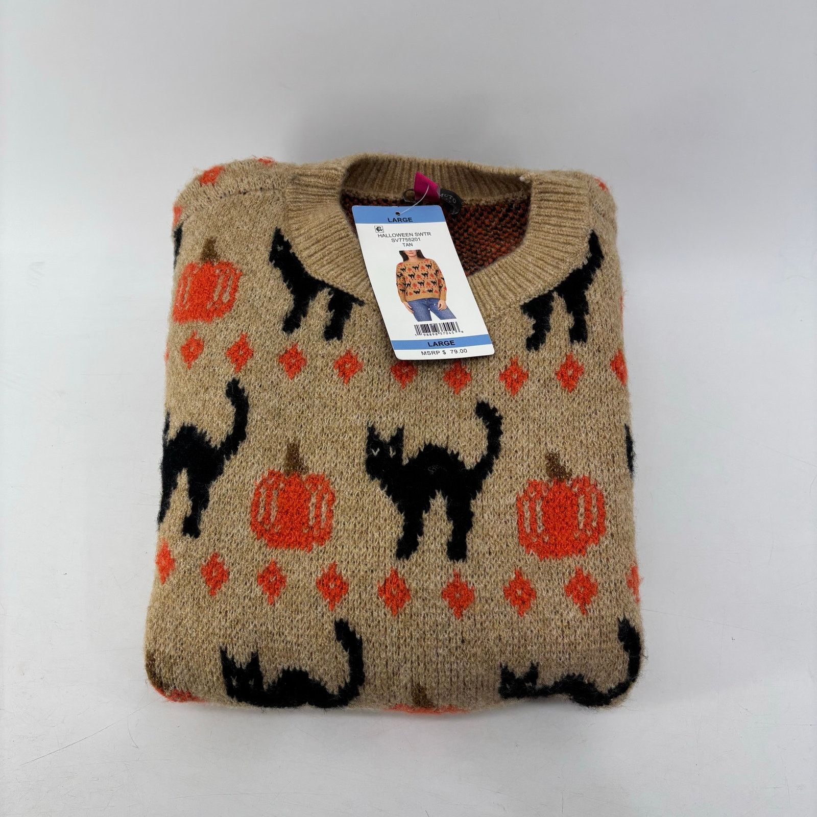 Vince Camuto Vince Camuto Size L Womens Sweater Black Cat Pumpkin Fall Size L / US 10 / IT 46 - 9 Thumbnail