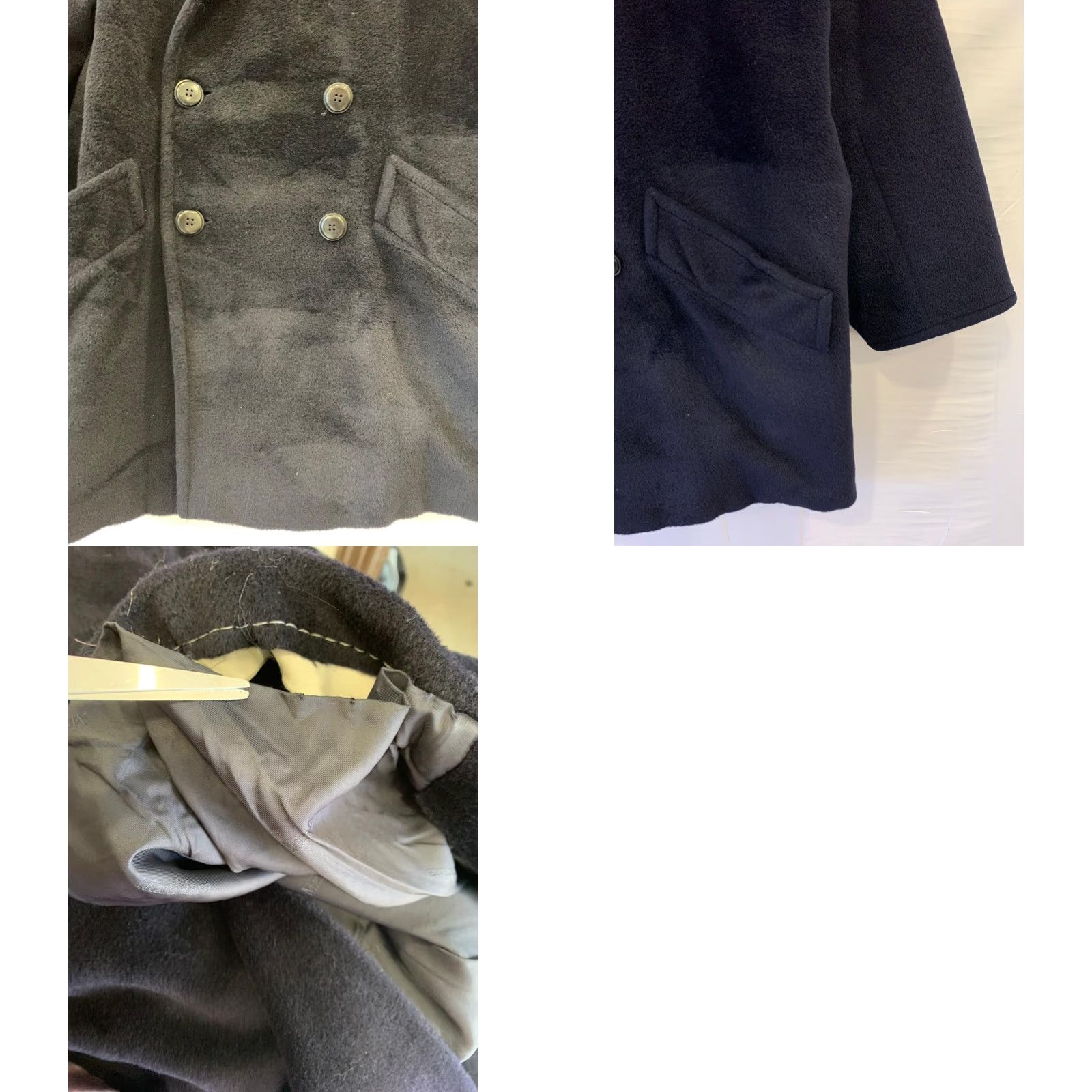 Max Mara Max Mara Wool Overcoat Navy Blue Long XL Mens Italy - Double Breasted Coat Size US XL / EU 56 / 4 - 8 Thumbnail