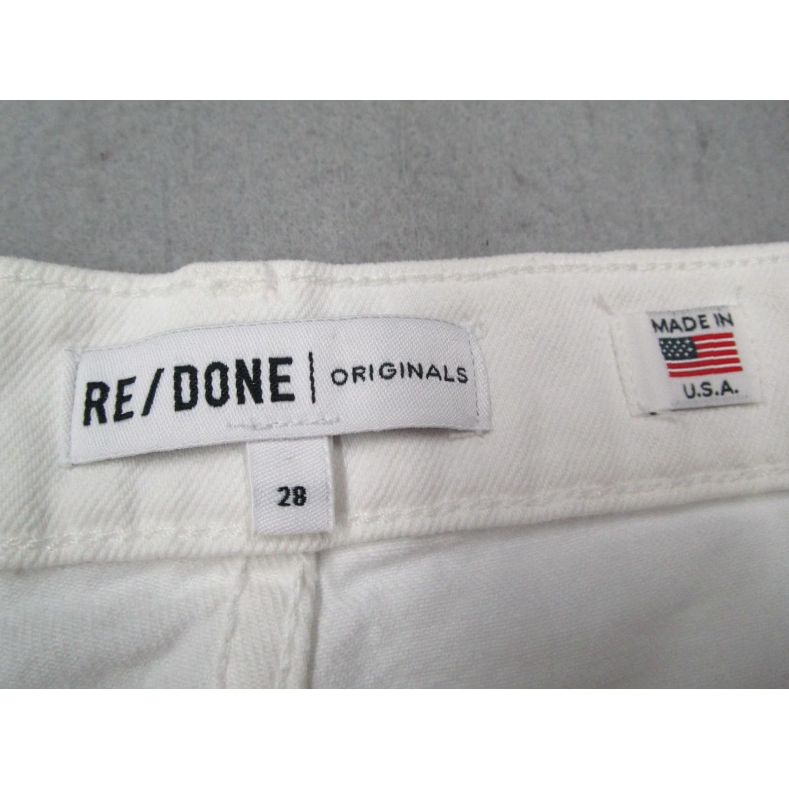 RE/DONE Re/Done Jeans Womens 28 White High Rise Ankle Crop Fray Stretch Denim 28x27 Size 28" / US 6 / IT 42 - 2 Thumbnail