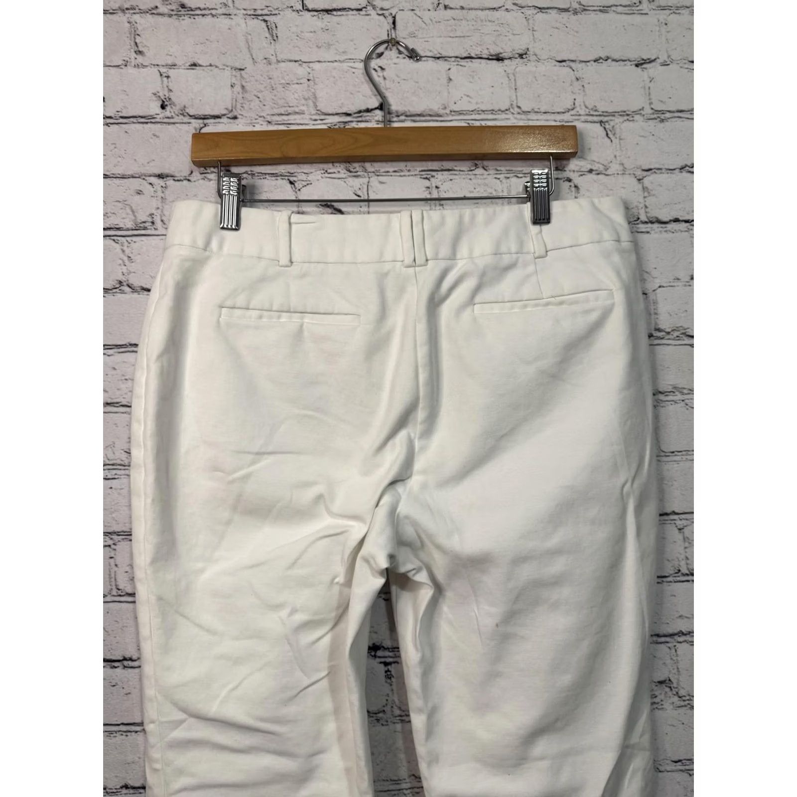 Liz Claiborne Liz Claiborne Audra Pants White 34x27 Woman Regular Cotton Denim Button 34 Inseam Straight Vintage No Size 24" / US 00 / IT 34 - 6 Thumbnail