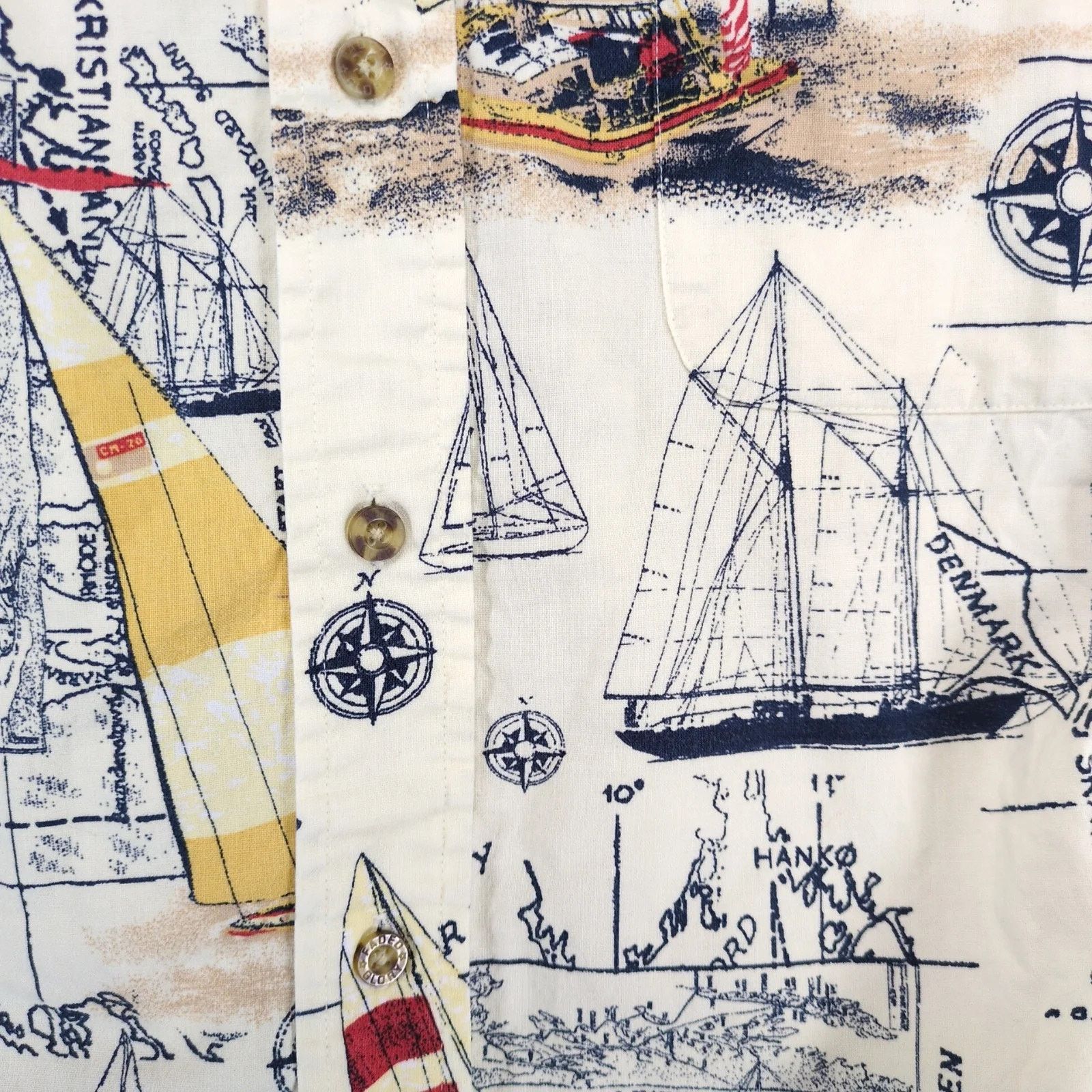 Faded Glory Vtg Faded Glory Nautical Sailing Ships Shirt Men's M Button Size US M / EU 48-50 / 2 - 10 Thumbnail