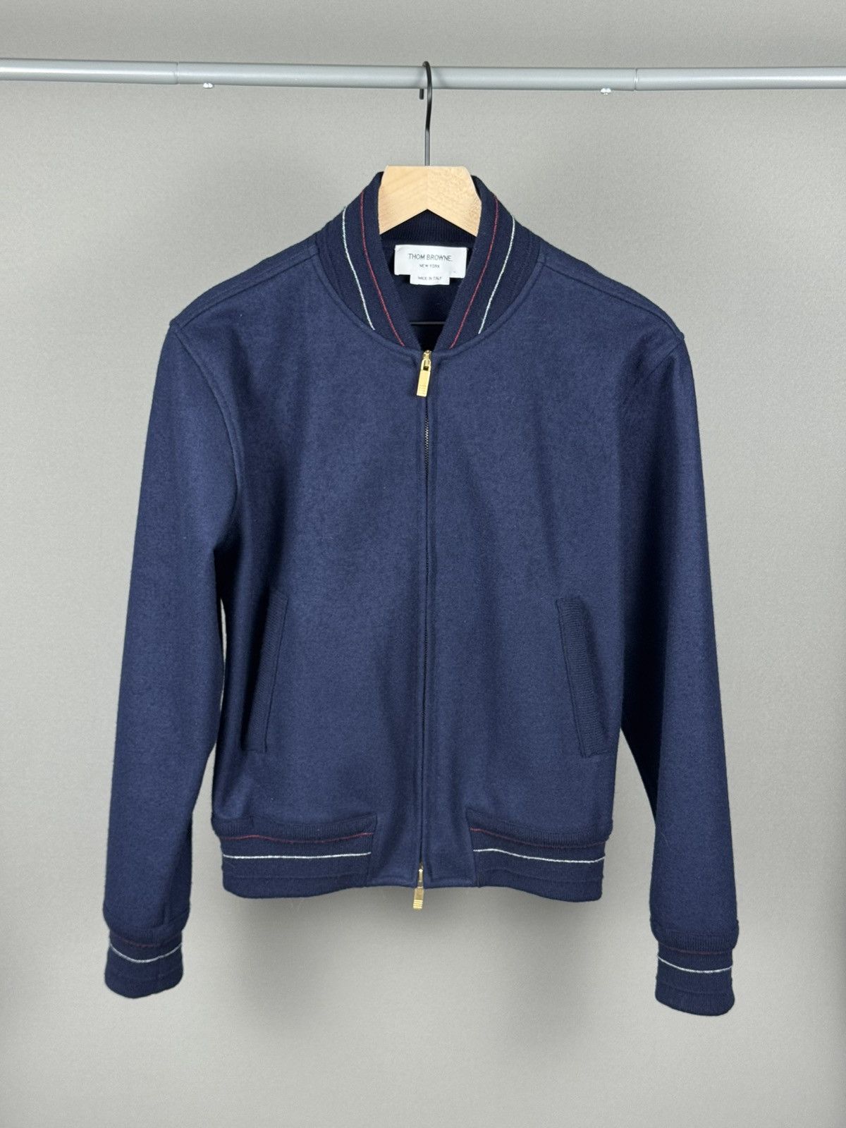 Thom Browne Amazing Thom Browne Wool Bomber Jacket Size 0 Size US S / EU 44-46 / 1 - 4 Thumbnail