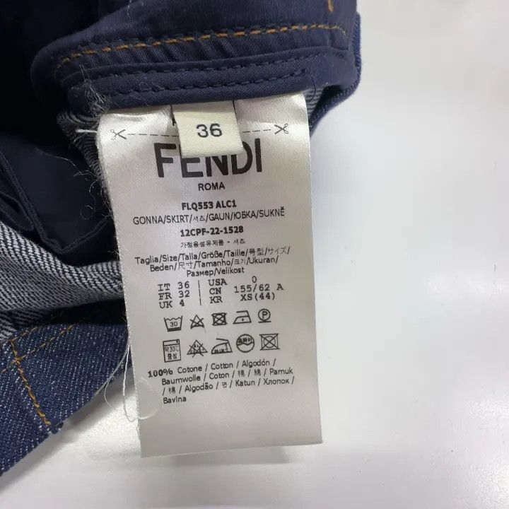 Fendi Fendi High-Waisted Denim A-Line Mini Skirt -2508 Size 35" - 5 Thumbnail
