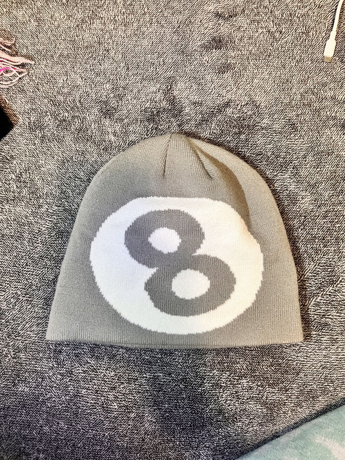 Other bundle of 3 beanies: 8 ball, pink fuzzy, graphic ‘top tier’ Size ONE SIZE - 2 Thumbnail