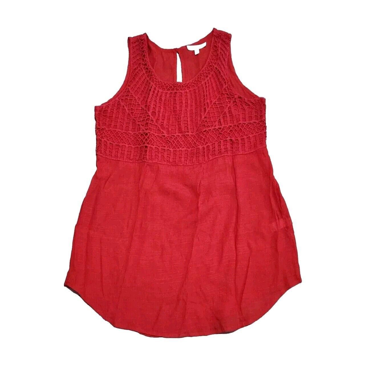 SSENSE Spense Tank Top Medium Crochet Coral Red Sleeveless Shirt Size M / US 6-8 / IT 42-44 - 1 Thumbnail