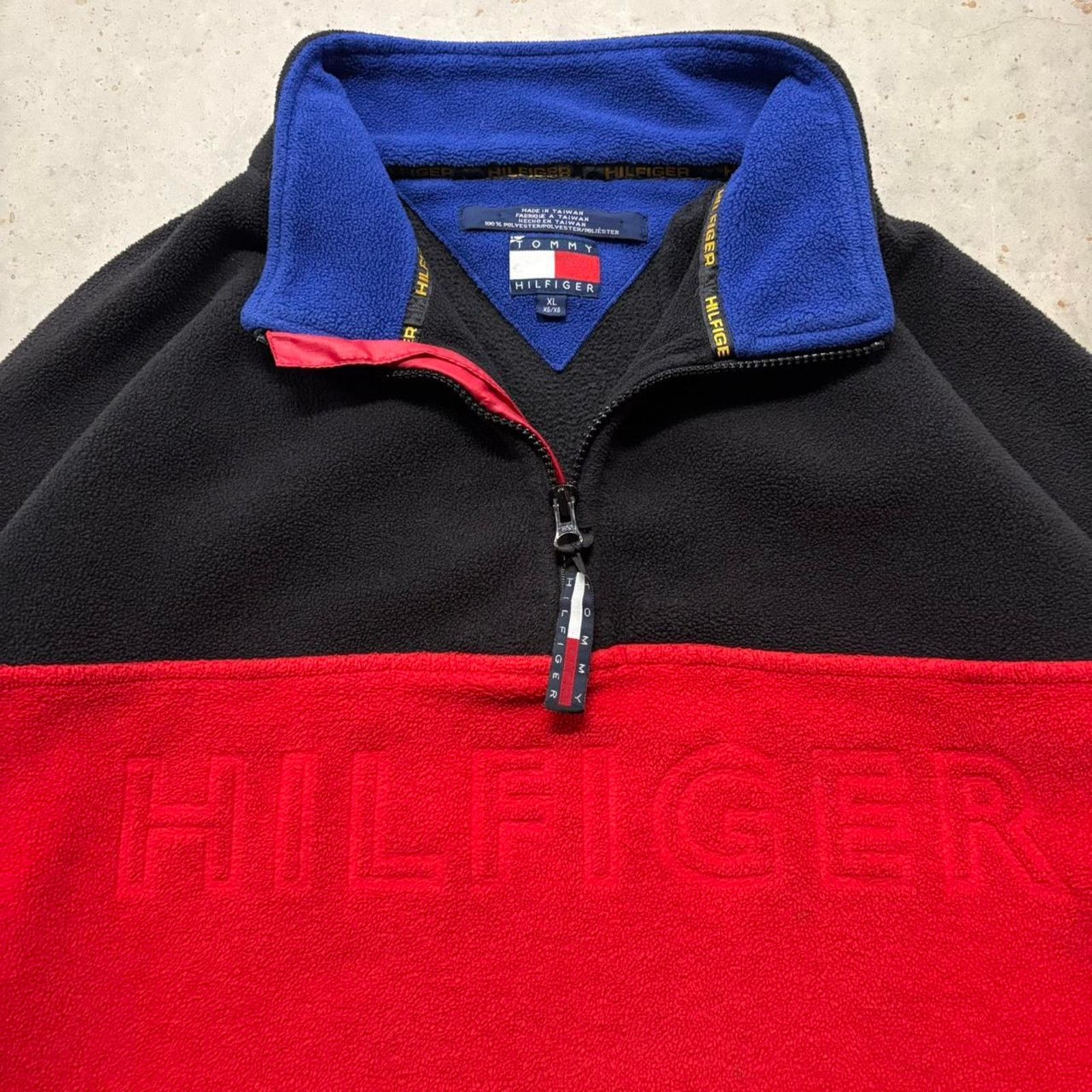 Japanese Brand × Tommy Hilfiger × Vintage Crazy Vintage 90s Tommy Hilfiger 1/4 Zip Fleece Pullover Size US XL / EU 56 / 4 - 3 Thumbnail
