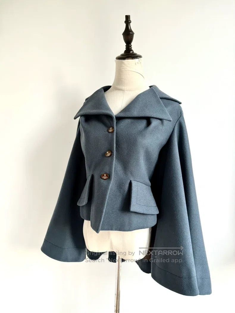 Vivienne Westwood Vivienne Westwood Vintage Morandi gray blue cloak coat Size L / US 10 / IT 46 - 2 Thumbnail