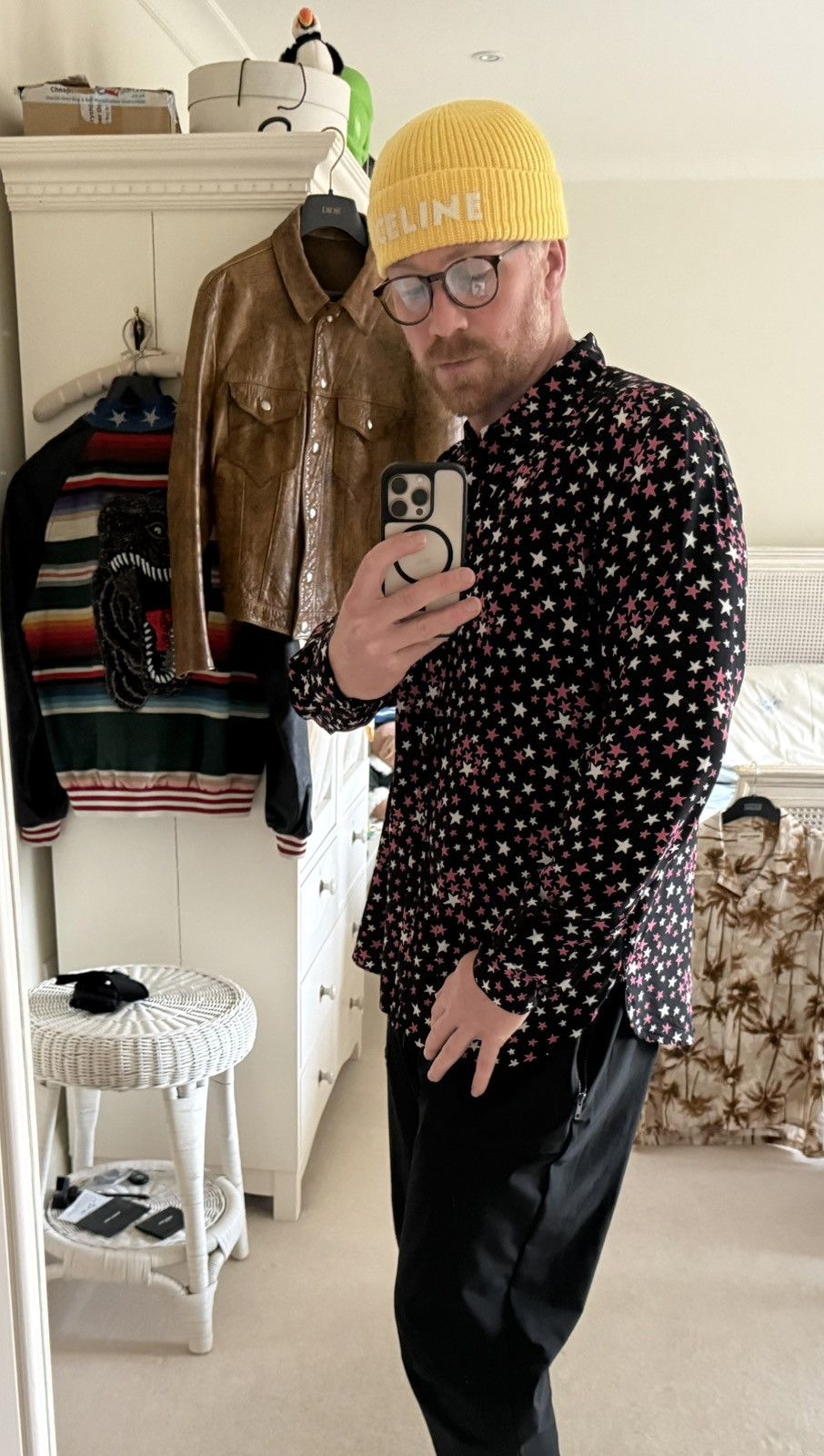 Saint Laurent Paris FW16 Saint Laurent star shirt black pink white Hedi Slimane Size US L / EU 52-54 / 3 - 7 Thumbnail