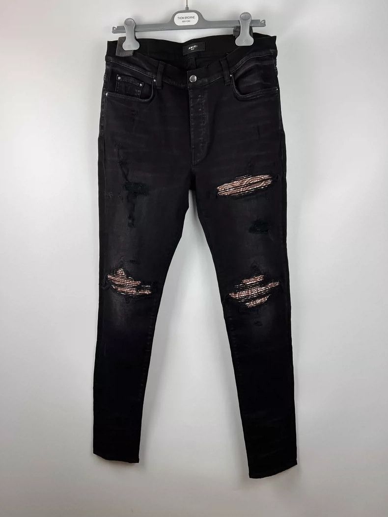 Amiri Amiri Black and brown cashew mx1 jeans Size US 36 / EU 52 - 1 Thumbnail