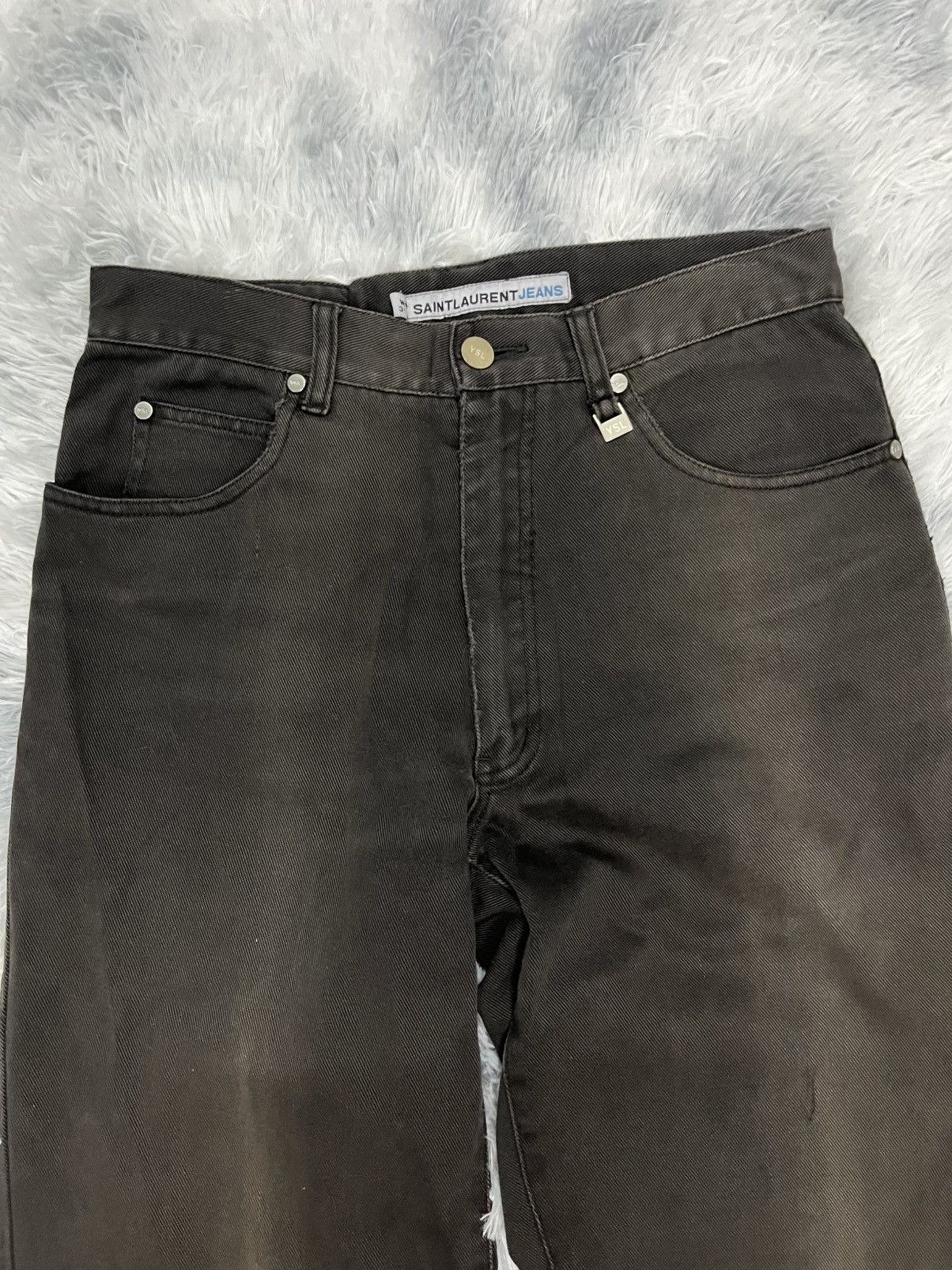 Saint Laurent Paris Vintage Saint Laurent Paris Black Sun Faded Pants Size US 30 / EU 46 - 3 Thumbnail