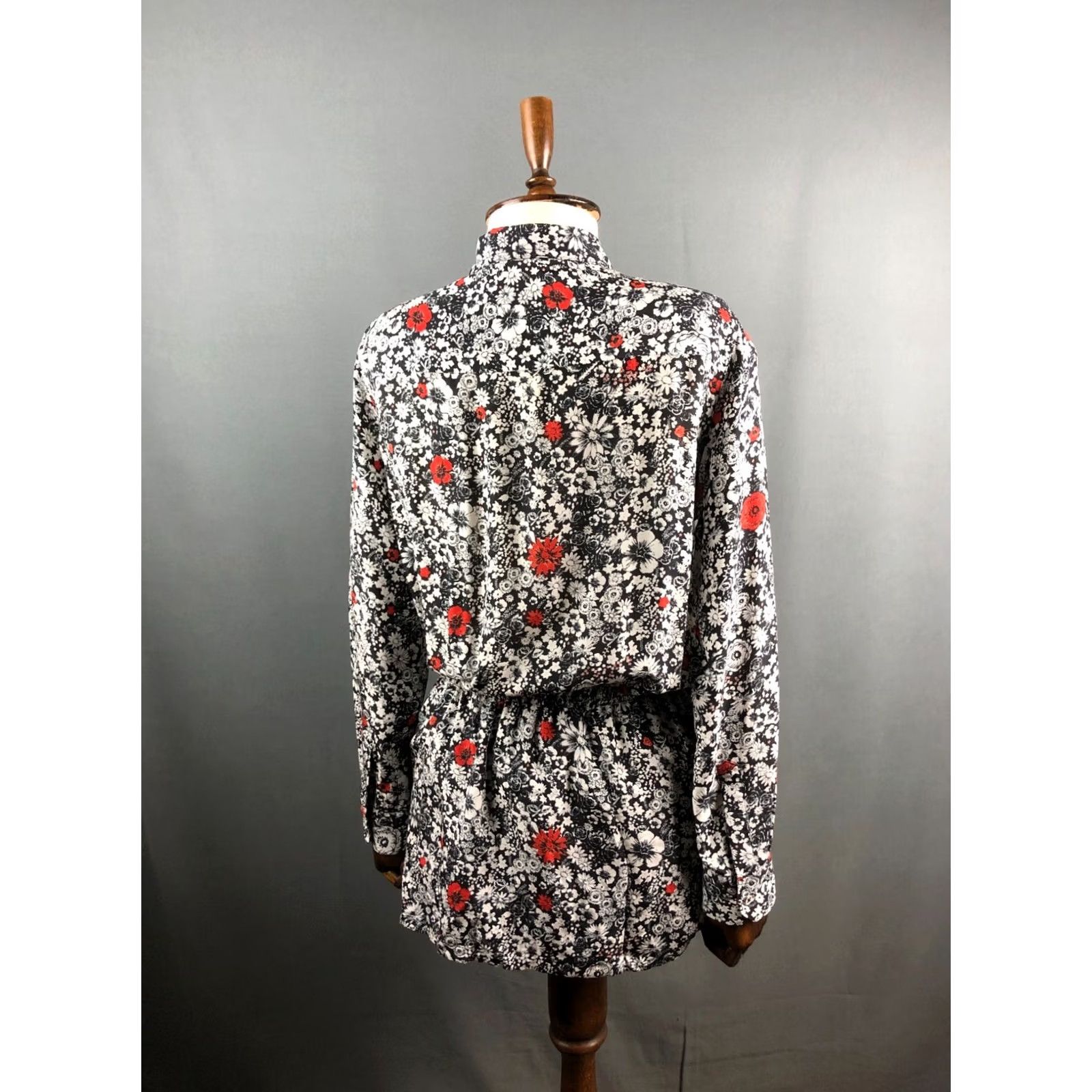 Zadig & Voltaire Zadig & Voltaire Tunic Silk Women Black Patterned Floral Long Sleeve Collared Button Pocket Blouse Modern style Size ONE SIZE - 3 Thumbnail