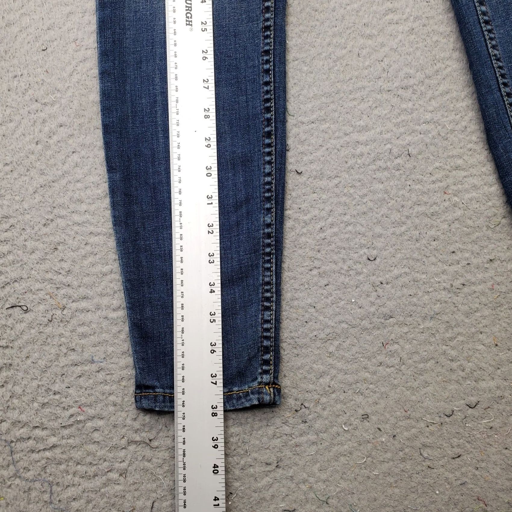 Bdg BDG Twig Ankle Jeans Womens 30 Blue Denim High Rise Stretch Whiskered Button Fly Jeans Women Size 30 Blue Skinny 5-Pocket Design Mens Size 30" / US 8 / IT 44 - 3 Thumbnail