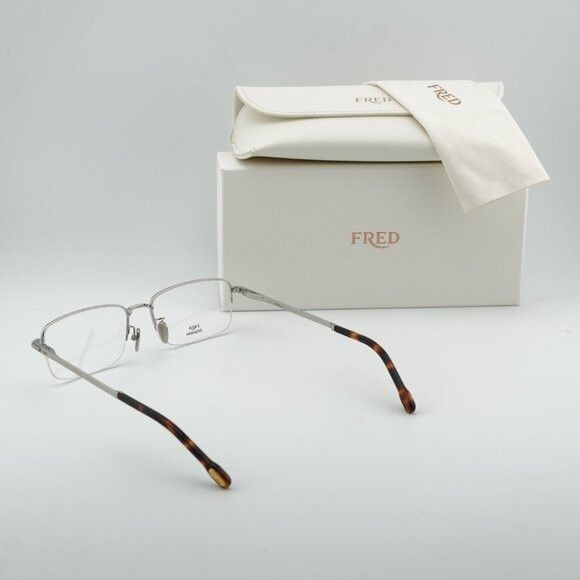 FRED Fred FG50024U 016 Eyeglasses Palladium 55mm Rectangle Frame Size ONE SIZE - 9 Thumbnail