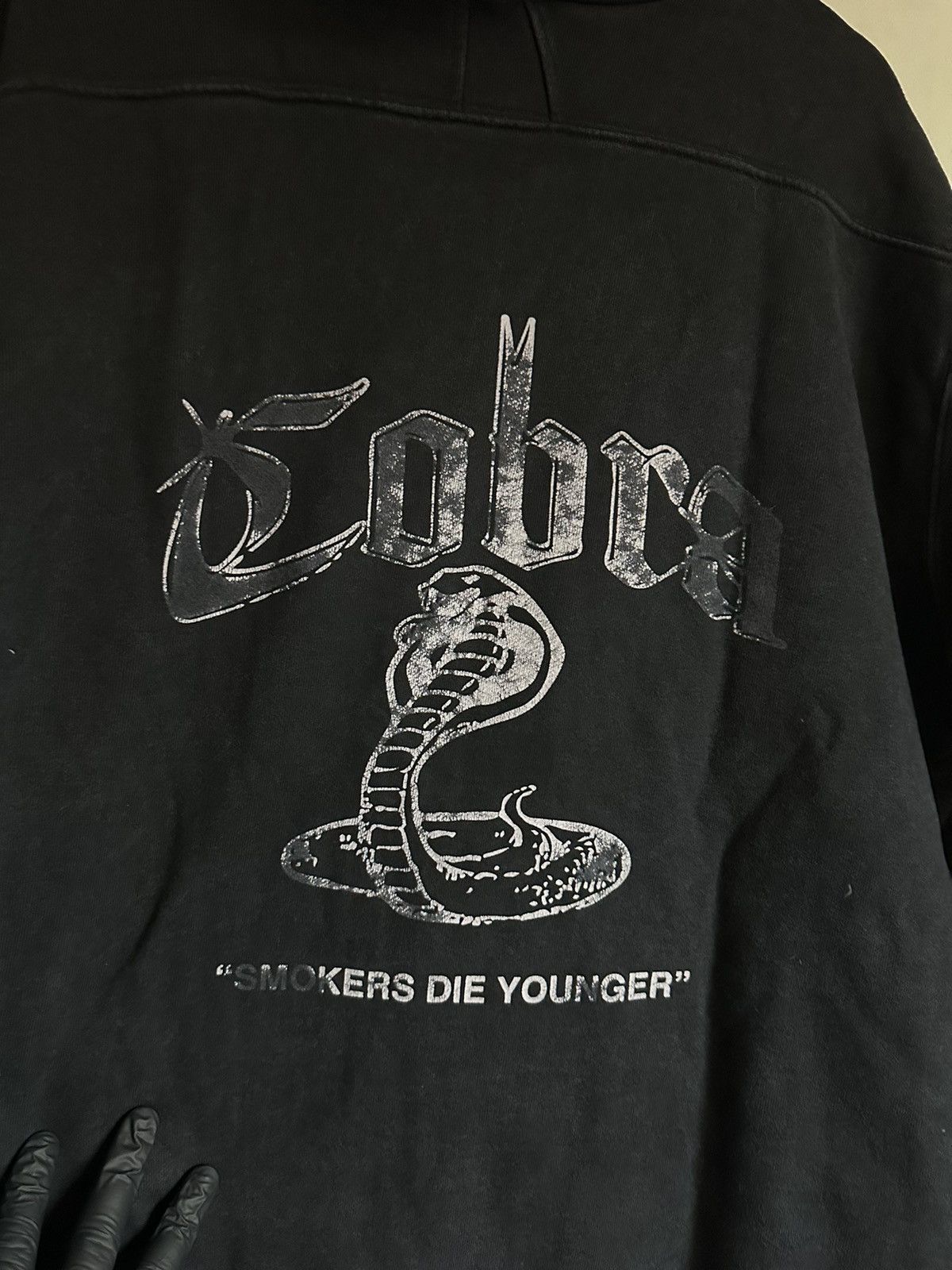 image of Rhude Cobra Zip Up Hoody Size XL in Black, Men's