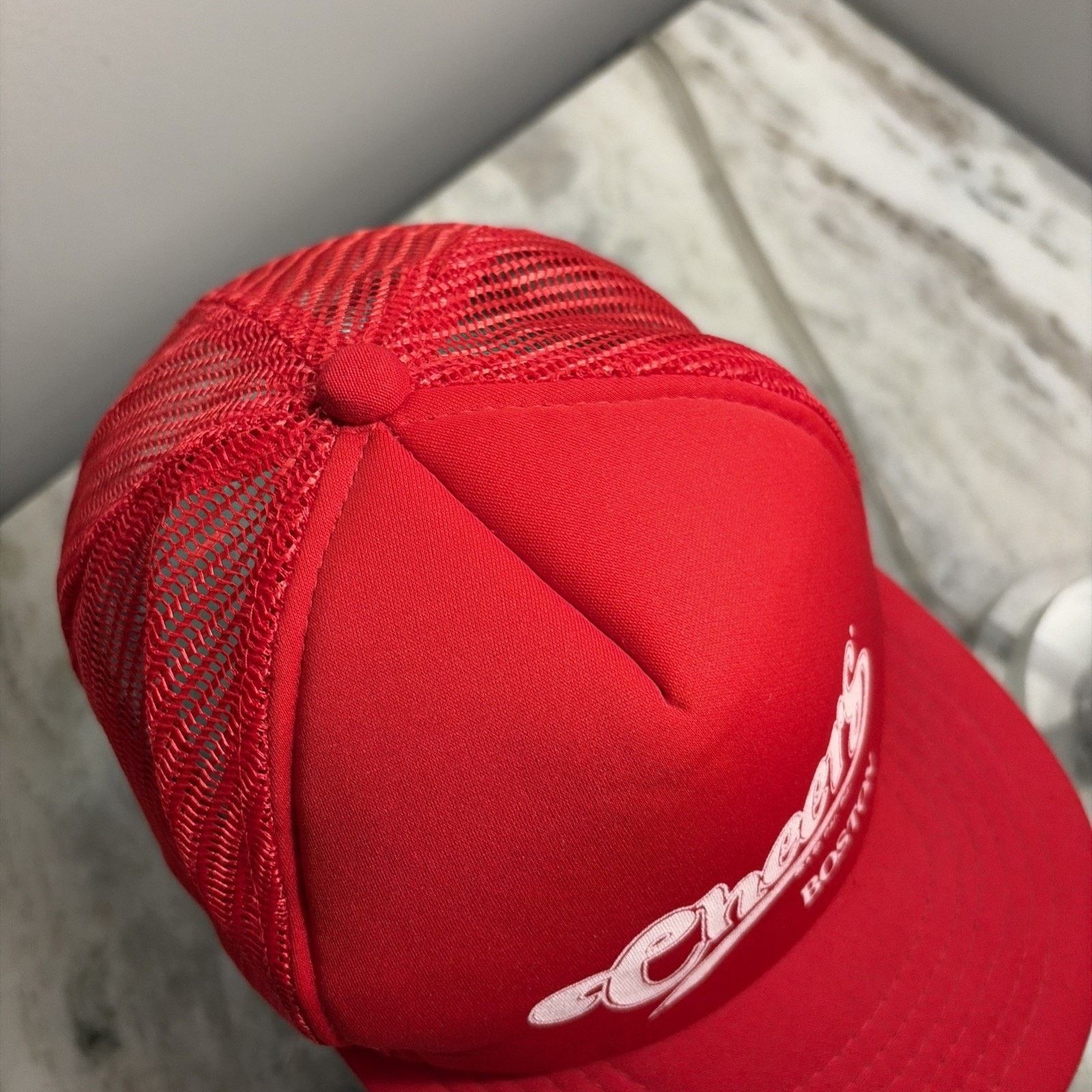 Vintage Vtg Cheers Boston Bar Red Trucker Hat SnapBack 80s HTF Size ONE SIZE - 4 Thumbnail