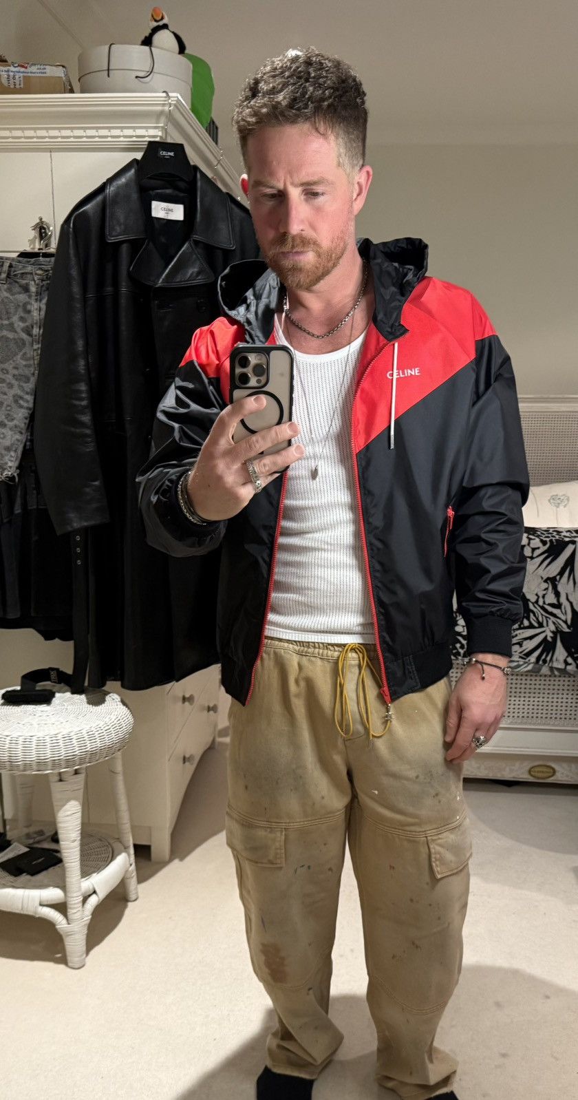 Celine SS21 Celine windbreaker hoodie jacket Hedi Slimane logo 52 Size US L / EU 52-54 / 3 - 2 Thumbnail