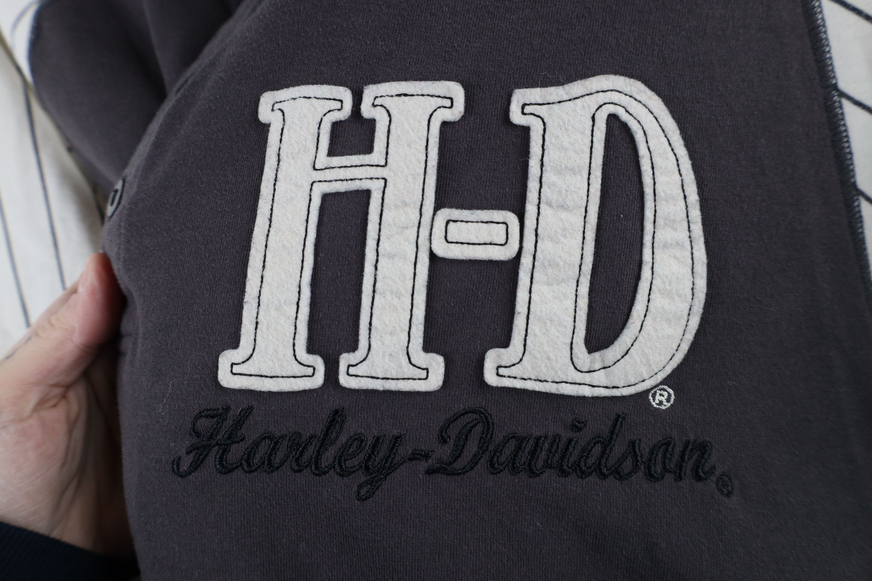 Harley Davidson × Vintage Vintage 90s Y2K Harley Davidson Baseball Henley T-Shirt Gray Size US XXL / EU 58 / 5 - 5 Thumbnail