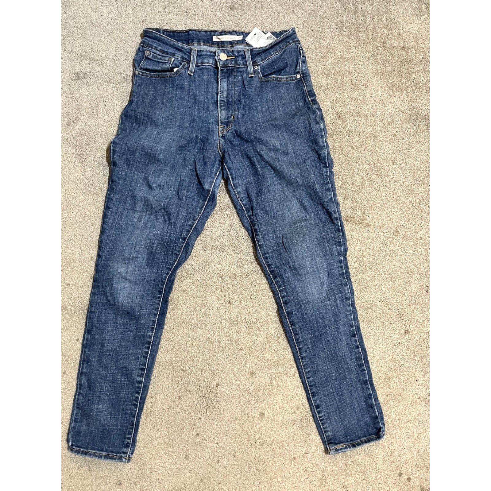 Levi's VINTAGE Levi's 721 High-Rise Skinny Women's Jeans 29x26 Blue Medium Wash Regular 29 Inseam 26 in Women Jeans Stretch Button Zipper Pacific Size 29" - 3 Thumbnail