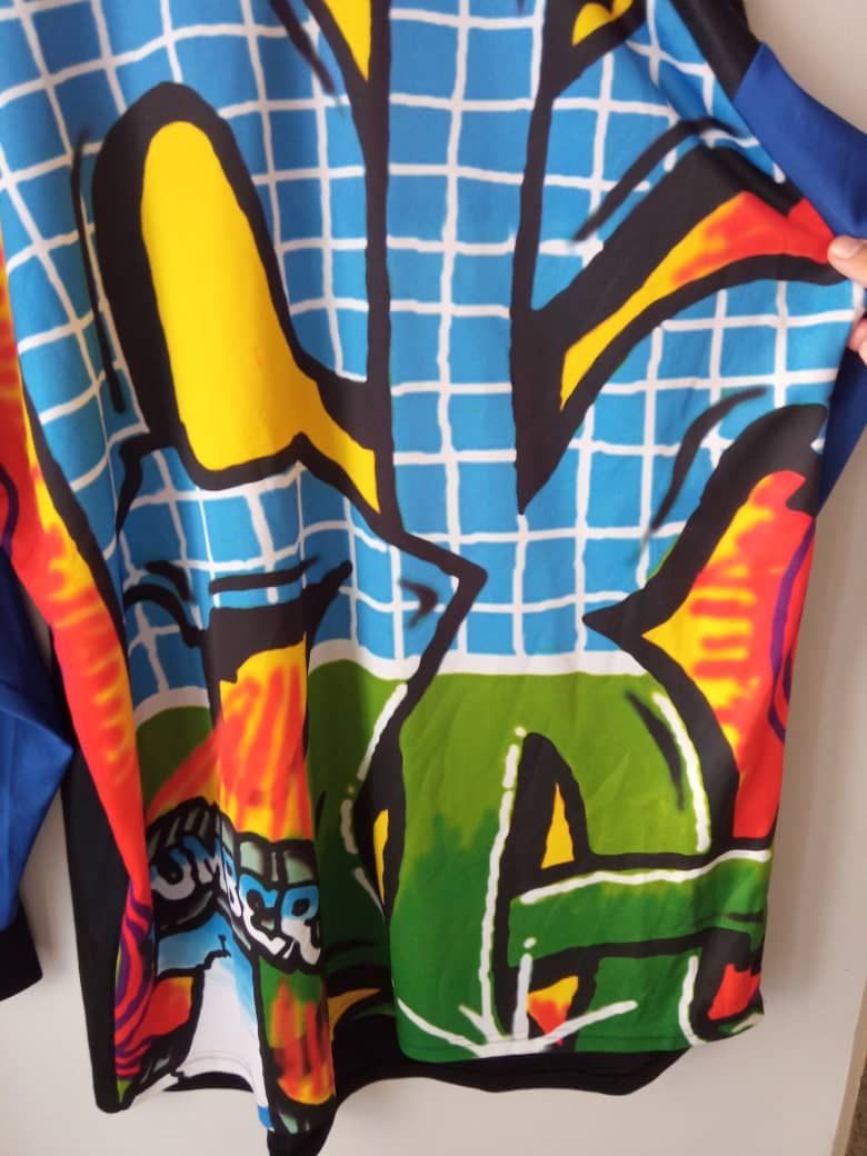 Adidas 90s ADIDAS GOALKEEPER SOCCER JERSEY VINTAGE GRAFFITI ART Size US L / EU 52-54 / 3 - 3 Thumbnail