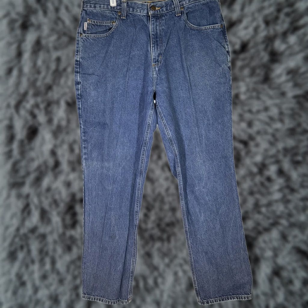 Carhartt Carhartt Jeans Mens 36x32 Blue Relaxed Fit Work Jeans Denim Pants 36x32 Mens Carhartt 382-83 Blue Denim Workwear jeans Size US 36 / EU 52 - 1 Thumbnail